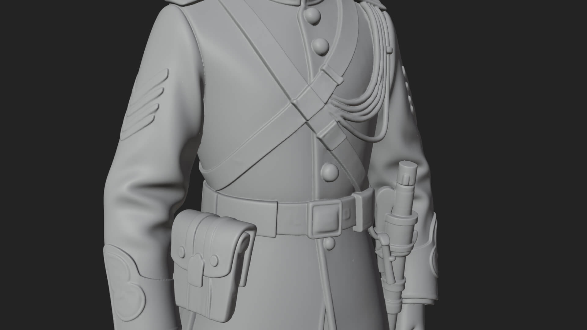 Dress Uniform Officer Statue Design 7 3D Print Model 3D Model