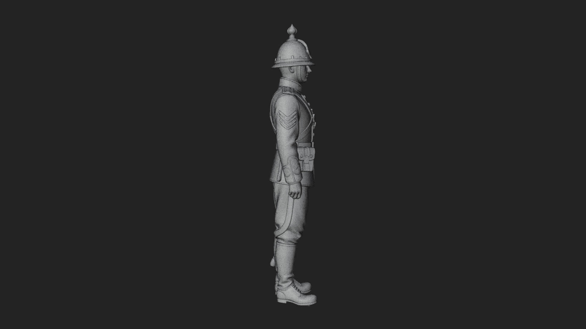 Dress Uniform Officer Statue Design 7 3D Print Model 3D Model