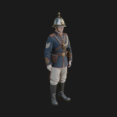 Dress Uniform Officer Statue Design 7 3D Print Model