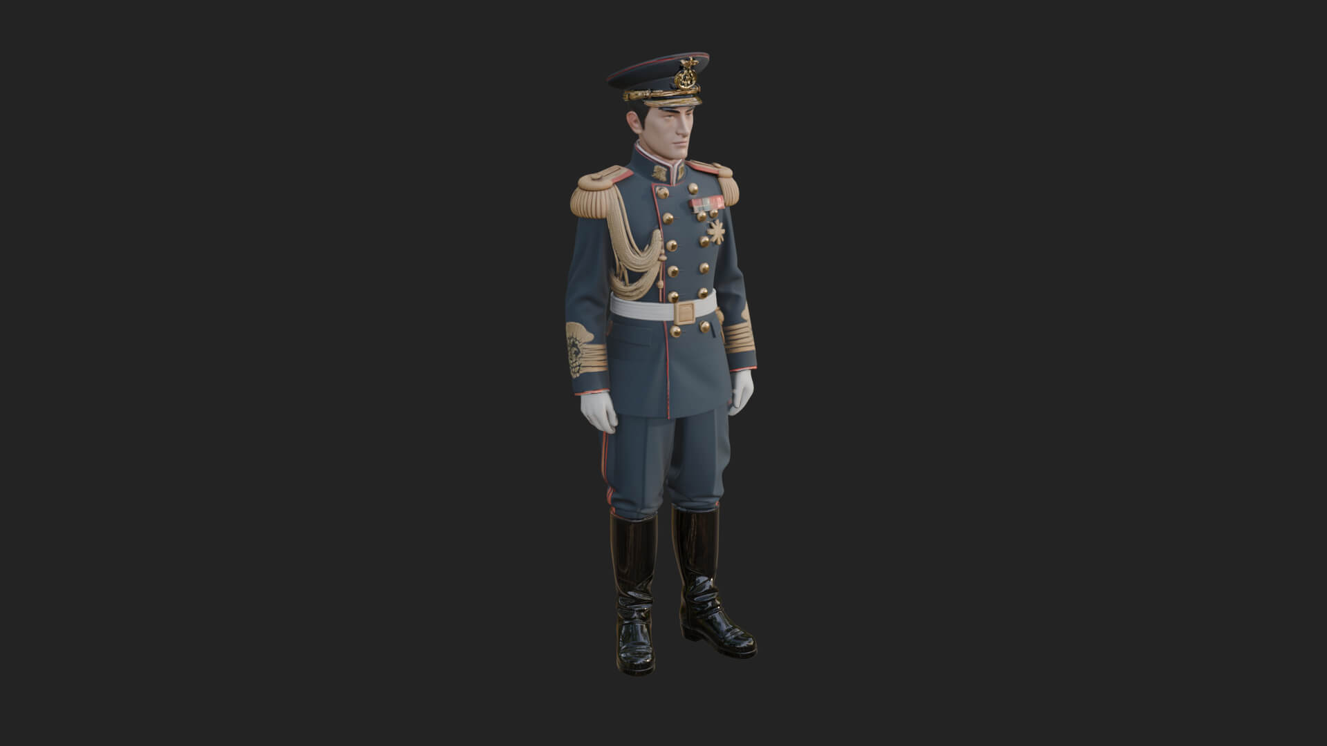 Dress Uniform Officer Statue Design 8 3D Print Model 3D Model