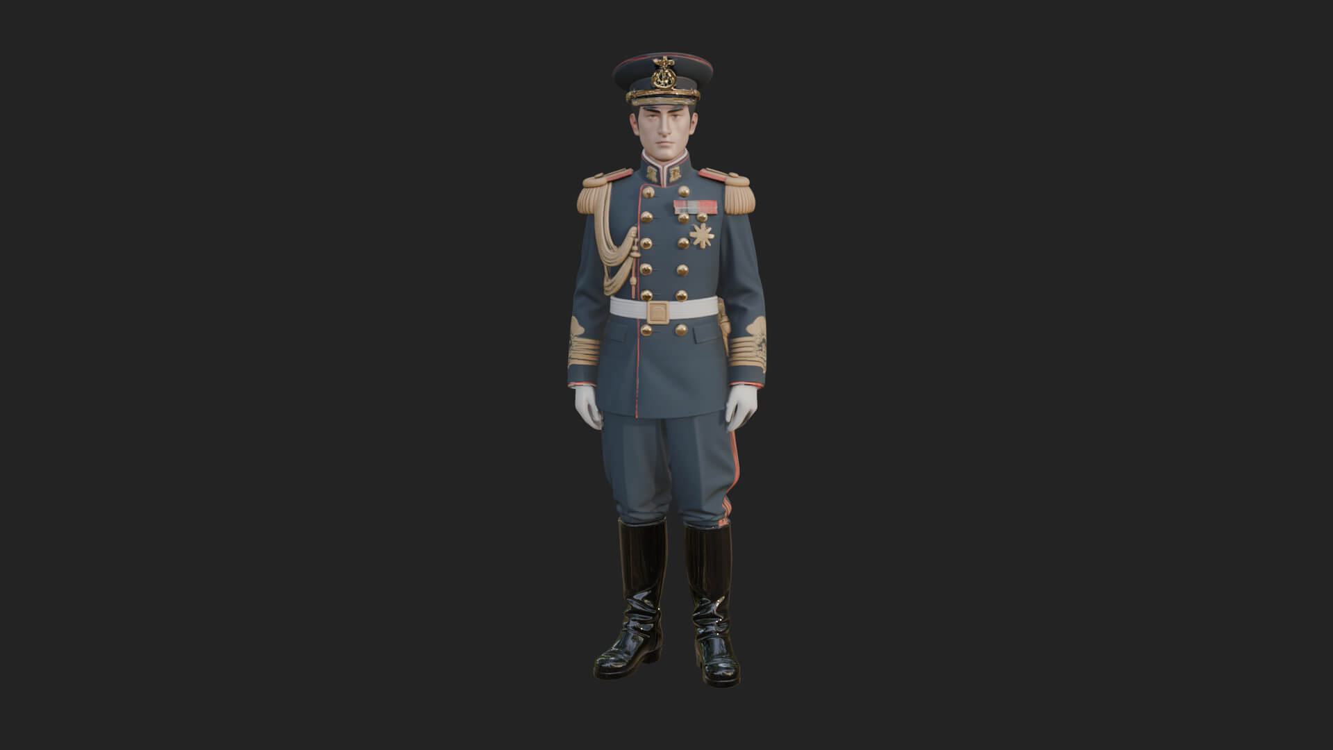 Dress Uniform Officer Statue Design 8 3D Print Model 3D Model