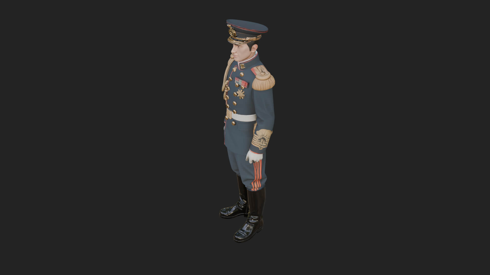 Dress Uniform Officer Statue Design 8 3D Print Model 3D Model