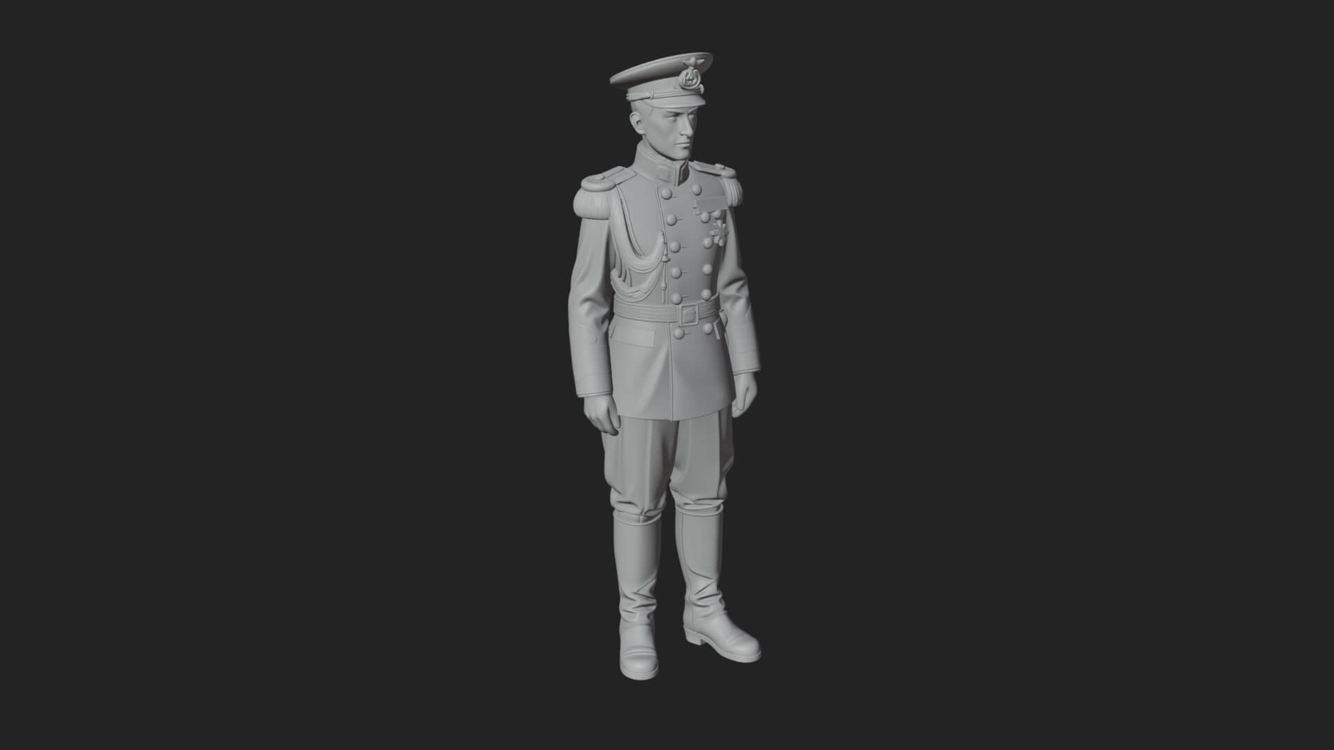 Dress Uniform Officer Statue Design 8 3D Print Model 3D Model