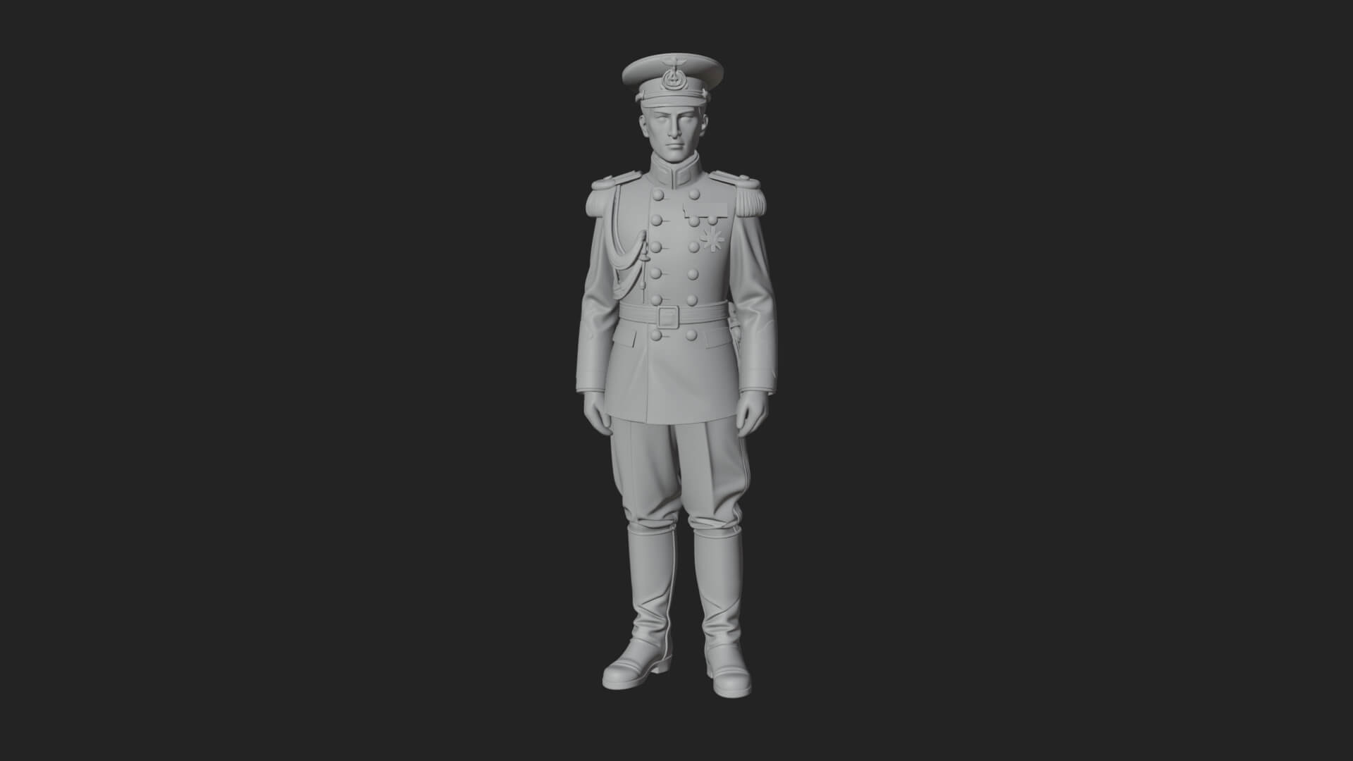 Dress Uniform Officer Statue Design 8 3D Print Model 3D Model