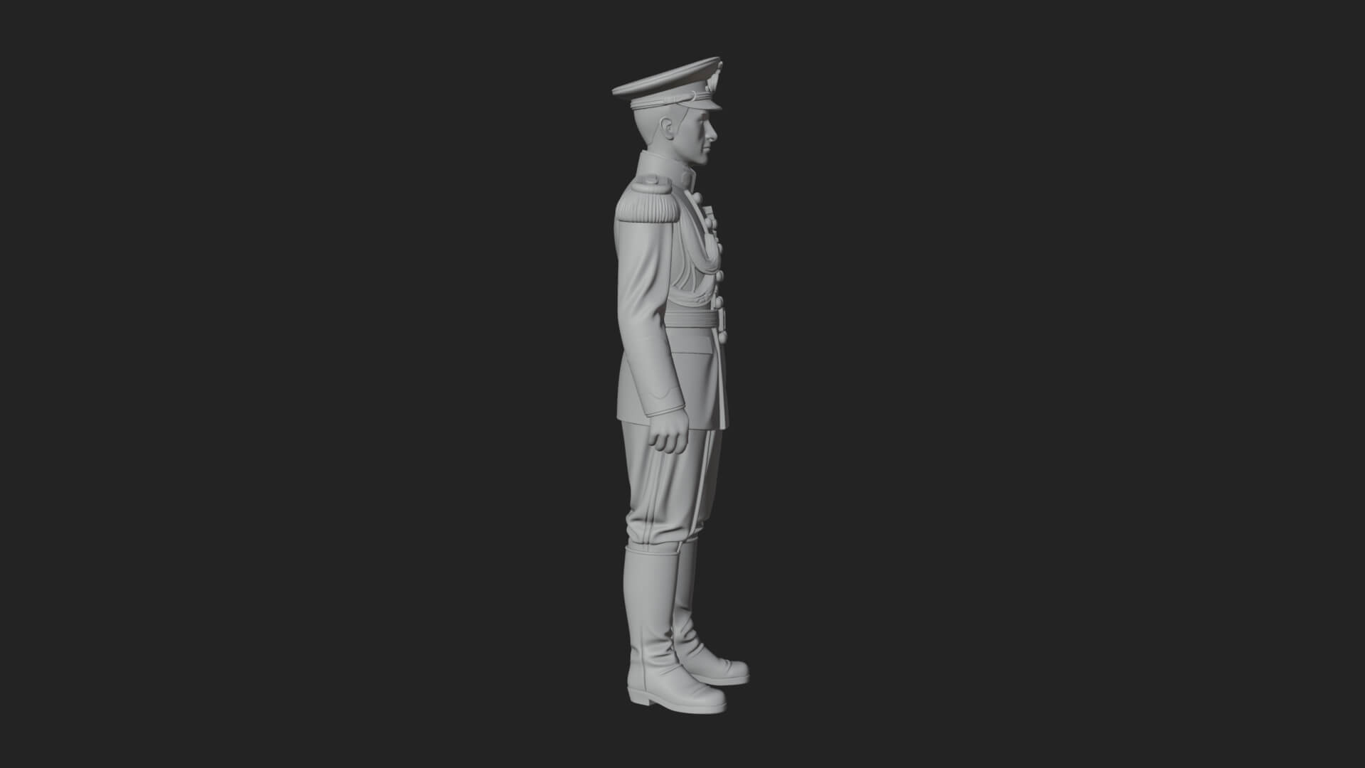 Dress Uniform Officer Statue Design 8 3D Print Model 3D Model