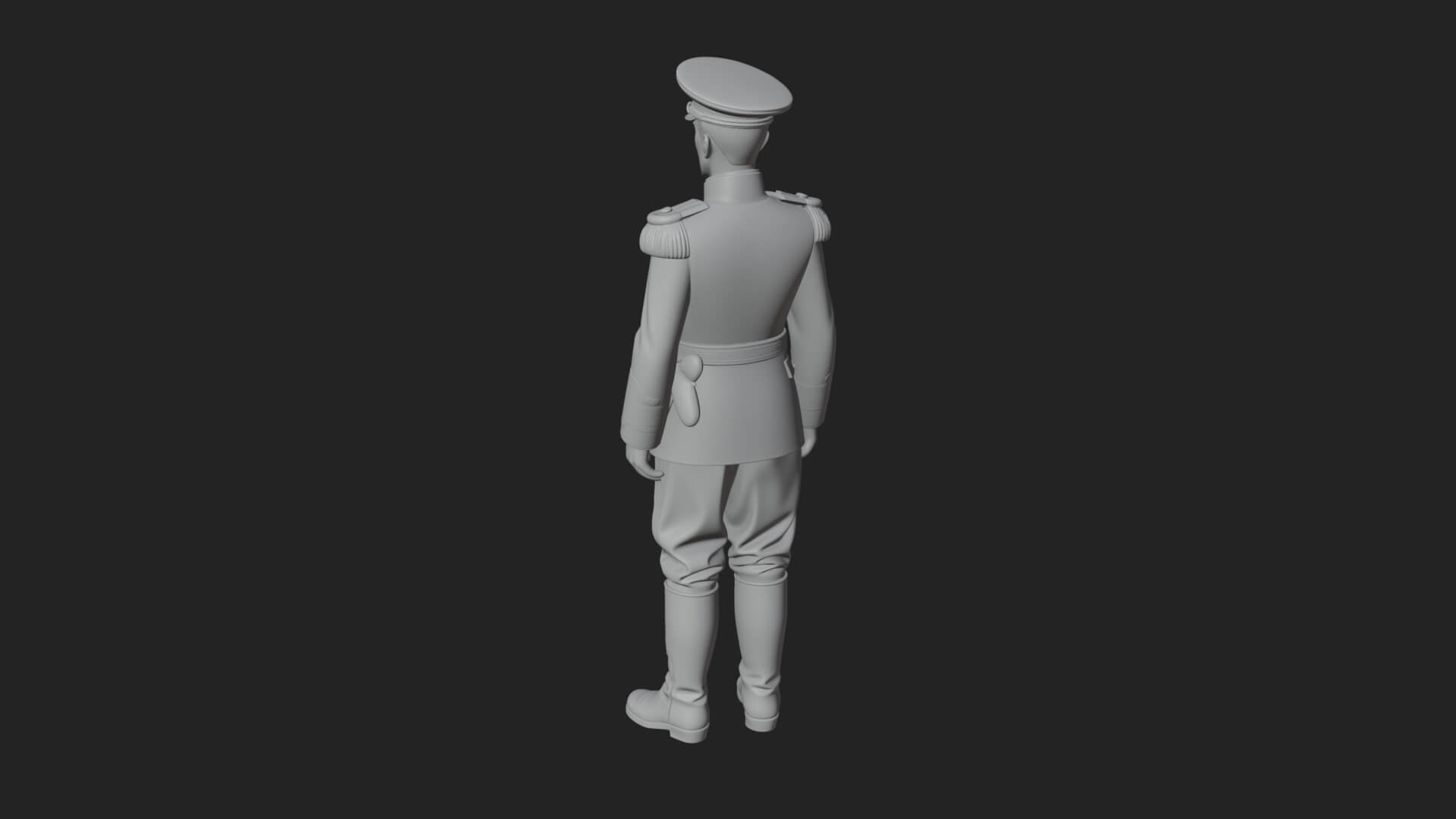 Dress Uniform Officer Statue Design 8 3D Print Model 3D Model