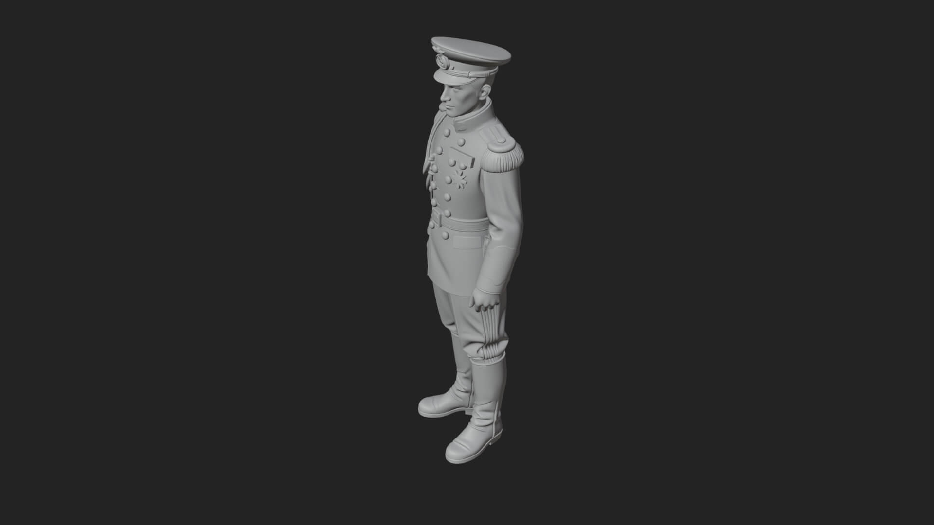 Dress Uniform Officer Statue Design 8 3D Print Model 3D Model