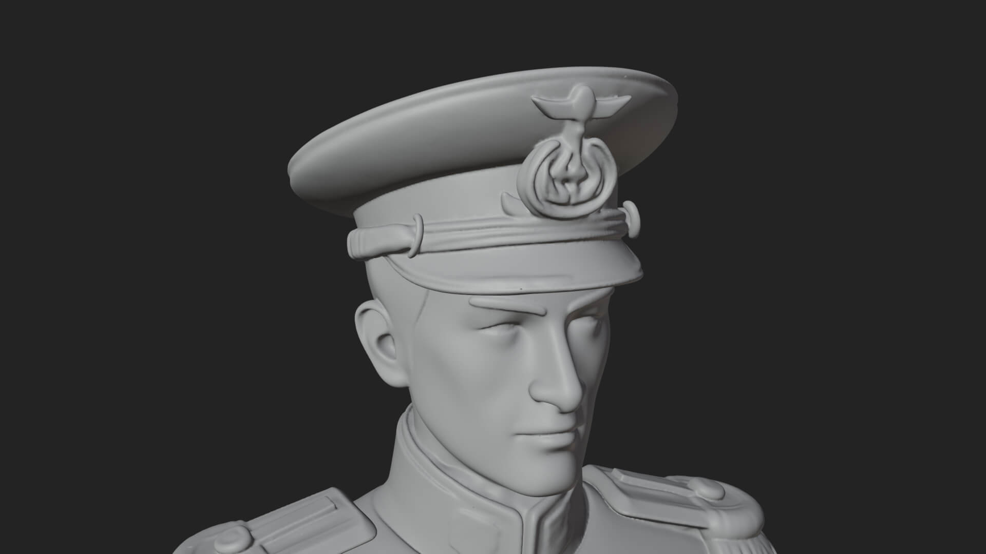 Dress Uniform Officer Statue Design 8 3D Print Model 3D Model