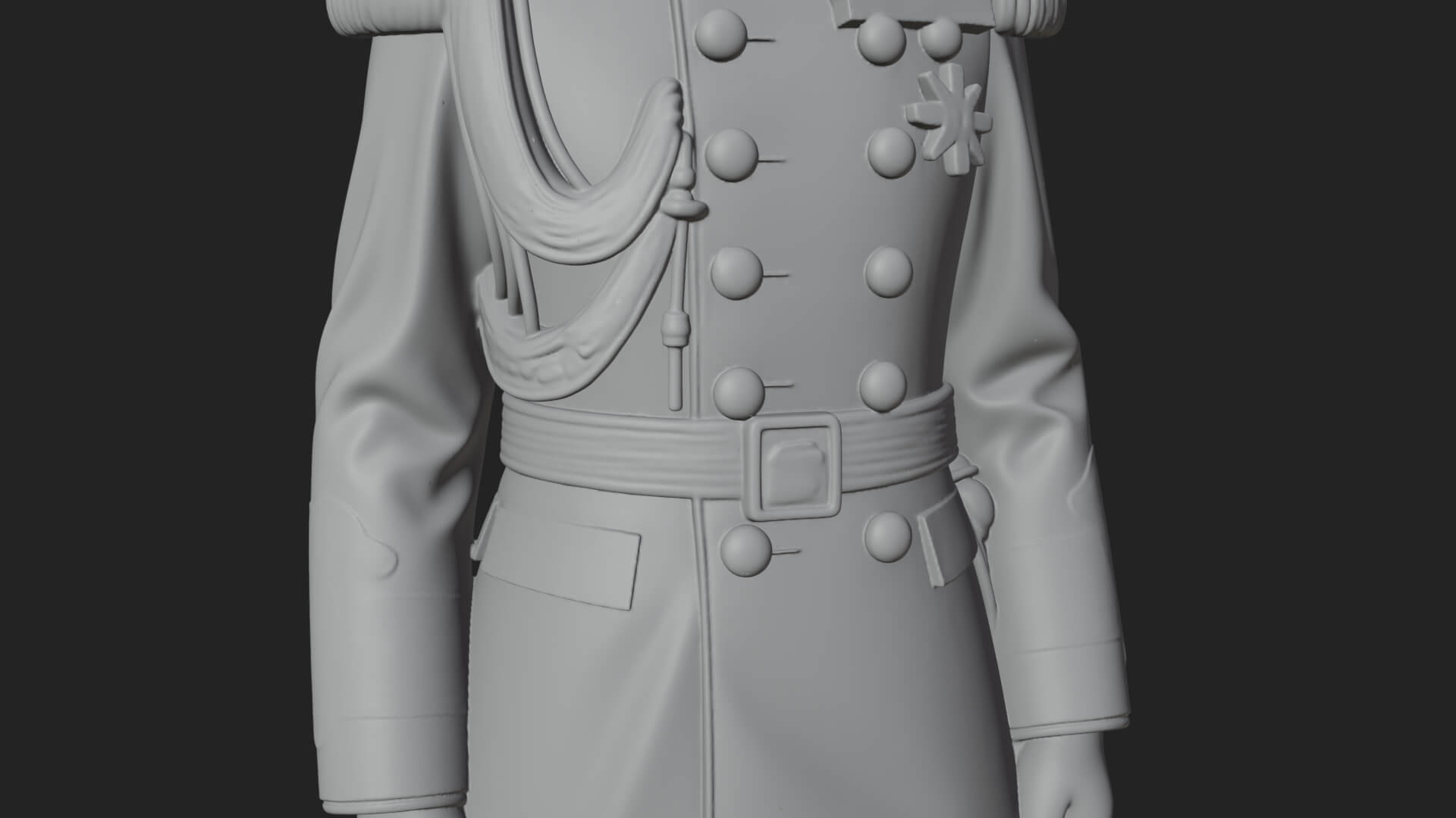 Dress Uniform Officer Statue Design 8 3D Print Model 3D Model