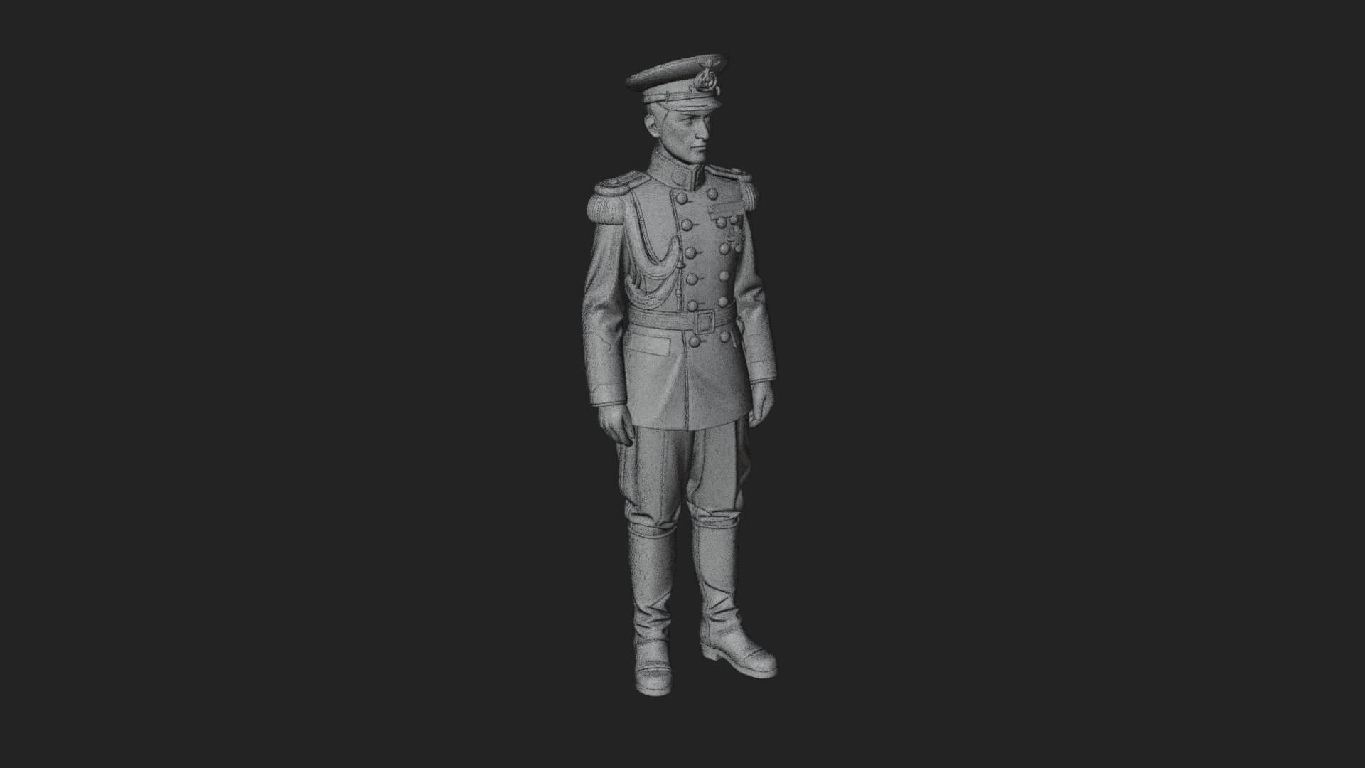 Dress Uniform Officer Statue Design 8 3D Print Model 3D Model