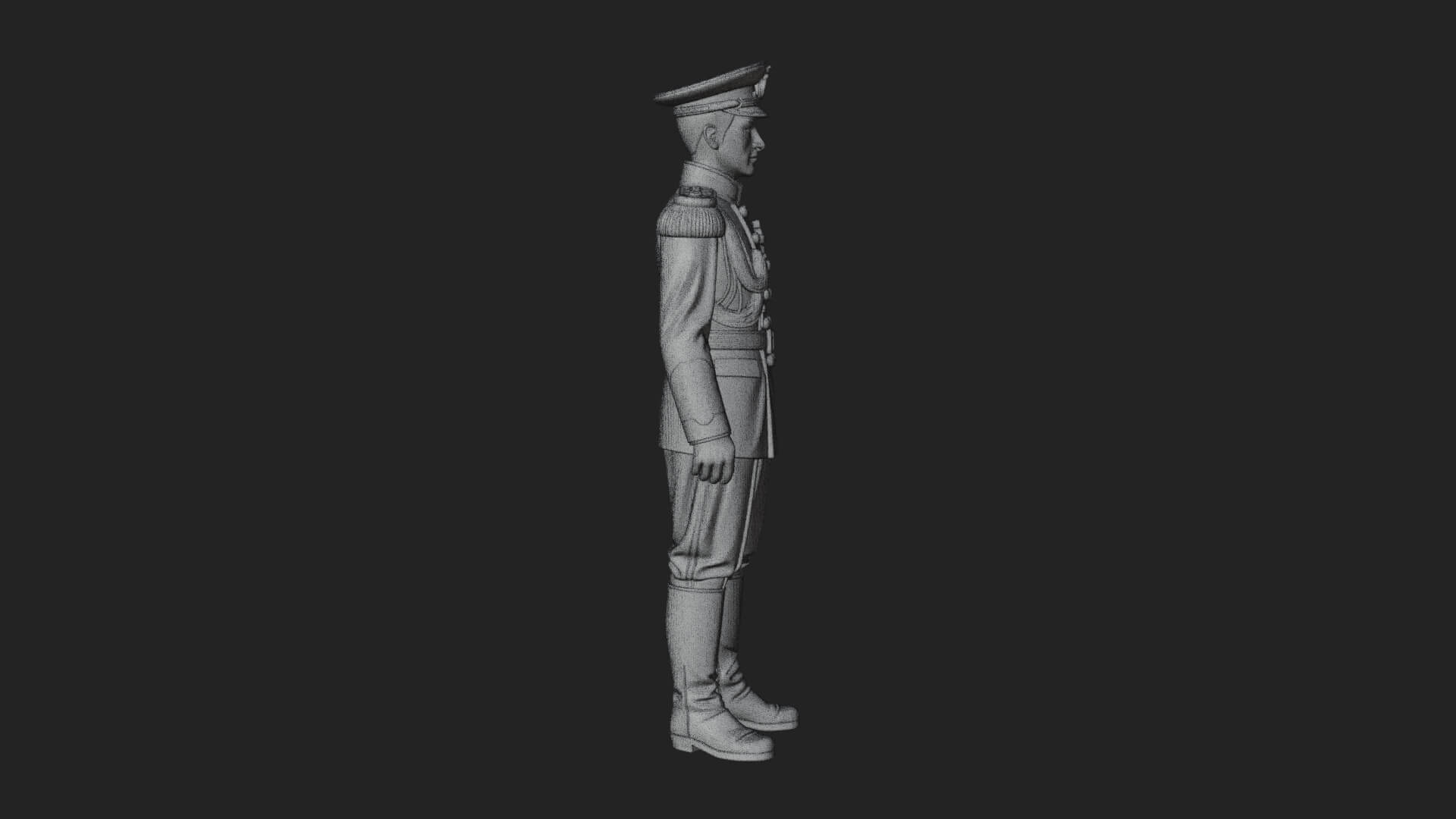 Dress Uniform Officer Statue Design 8 3D Print Model 3D Model