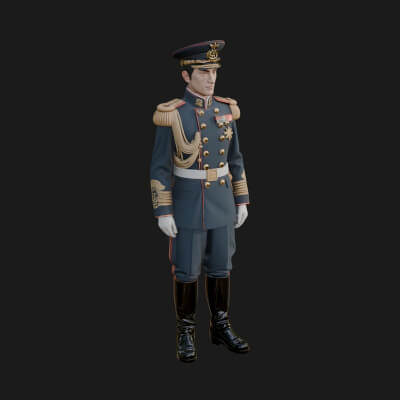 Dress Uniform Officer Statue Design 8 3D Print Model