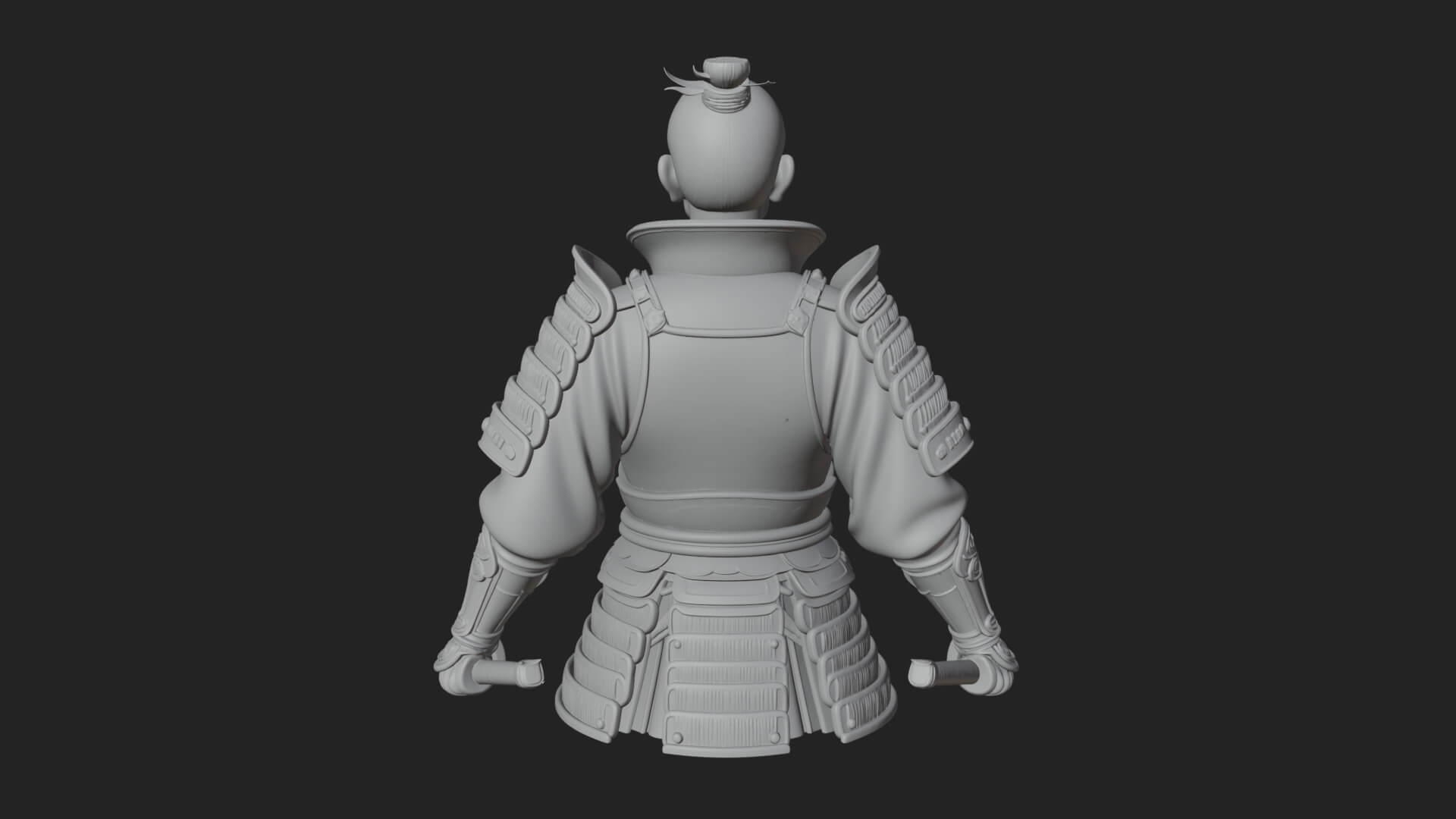 Dual Blade Samurai Statue Design 1 3D Print Model 3D Model