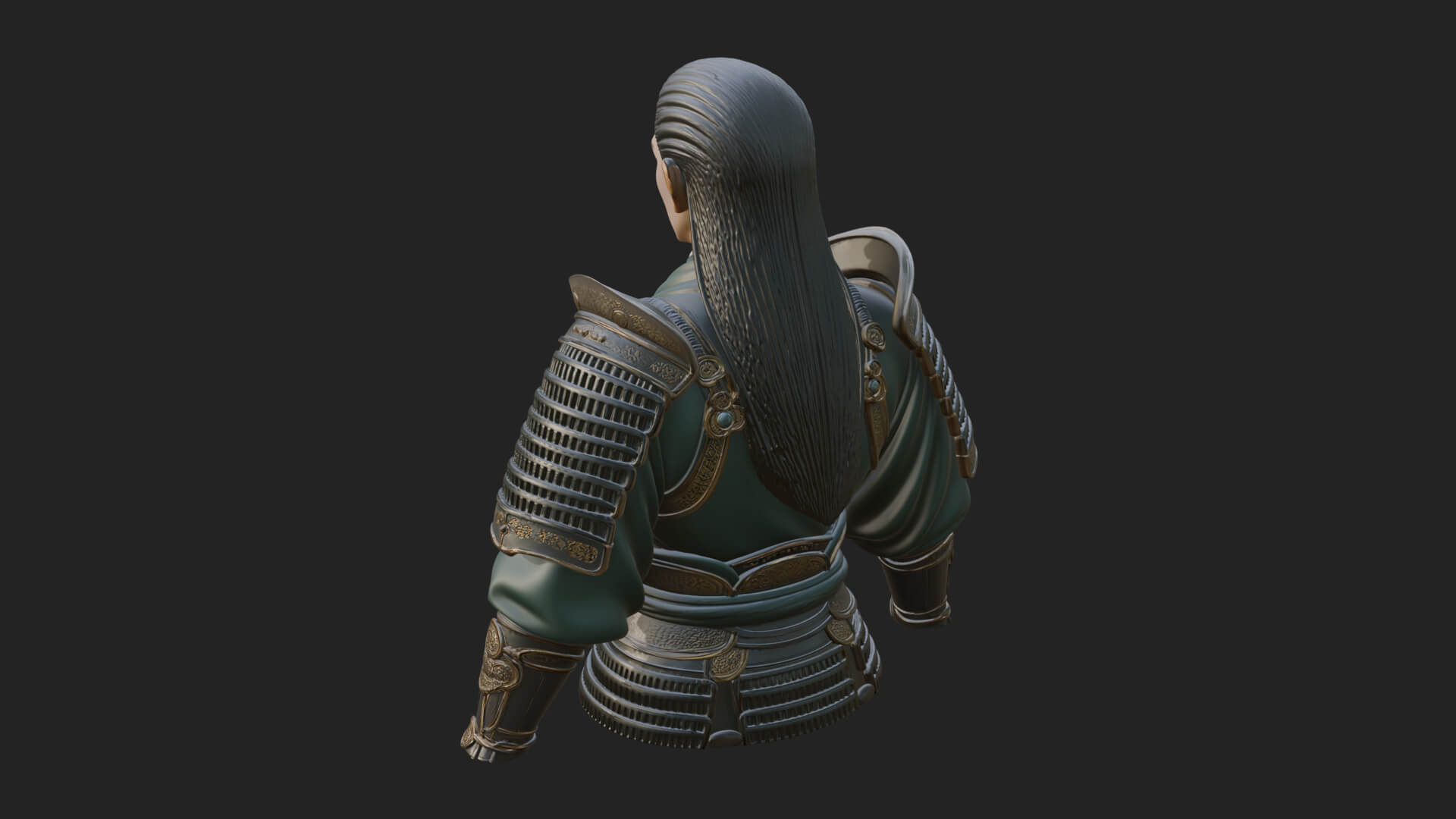 Dual Blade Samurai Statue Design 2 3D Print Model 3D Model