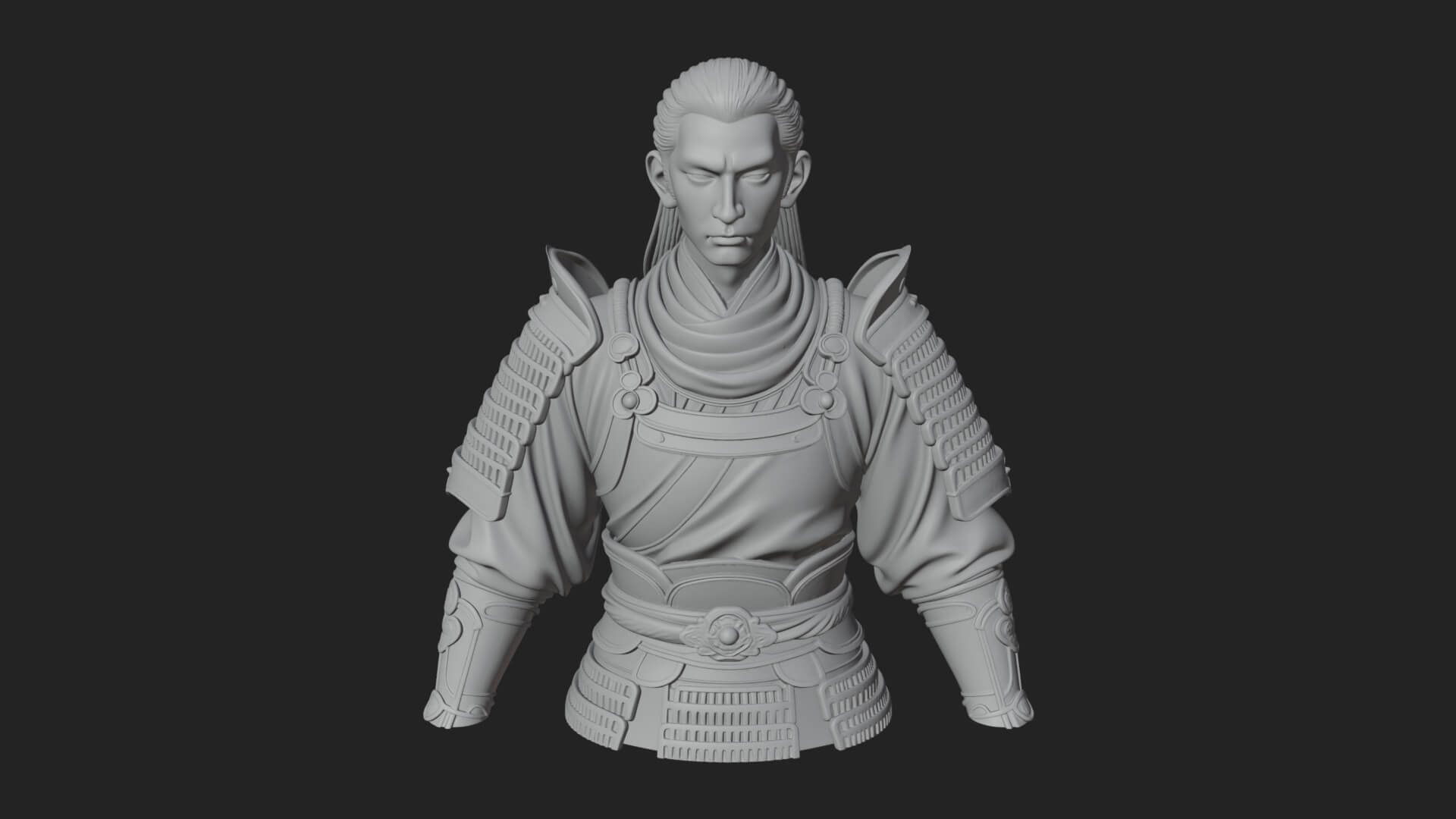 Dual Blade Samurai Statue Design 2 3D Print Model 3D Model