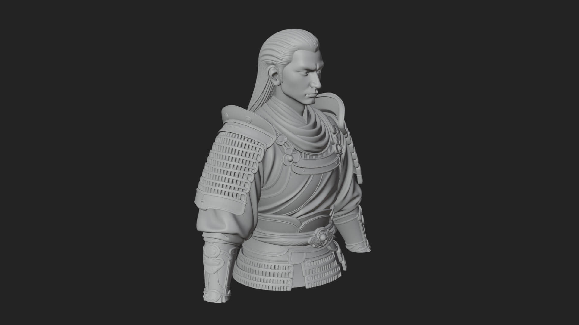 Dual Blade Samurai Statue Design 2 3D Print Model 3D Model