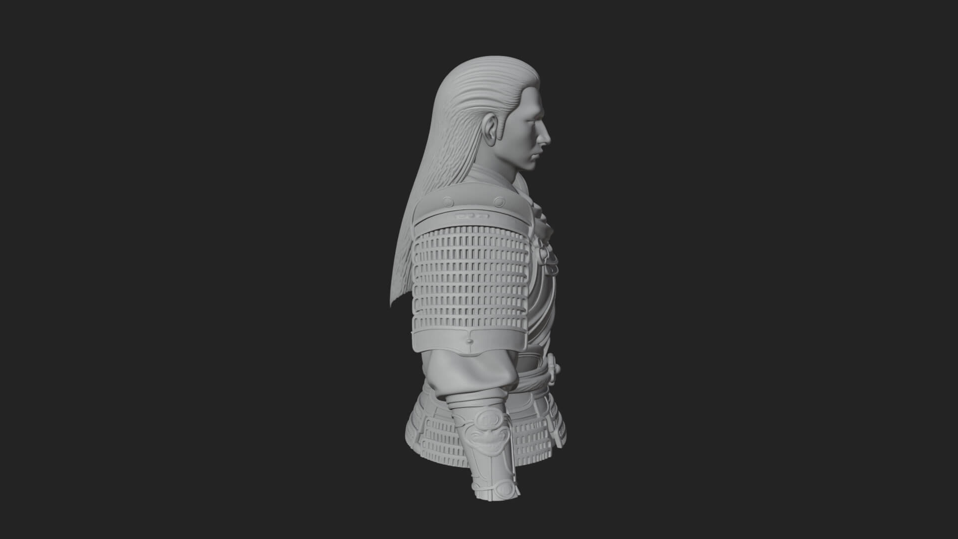 Dual Blade Samurai Statue Design 2 3D Print Model 3D Model