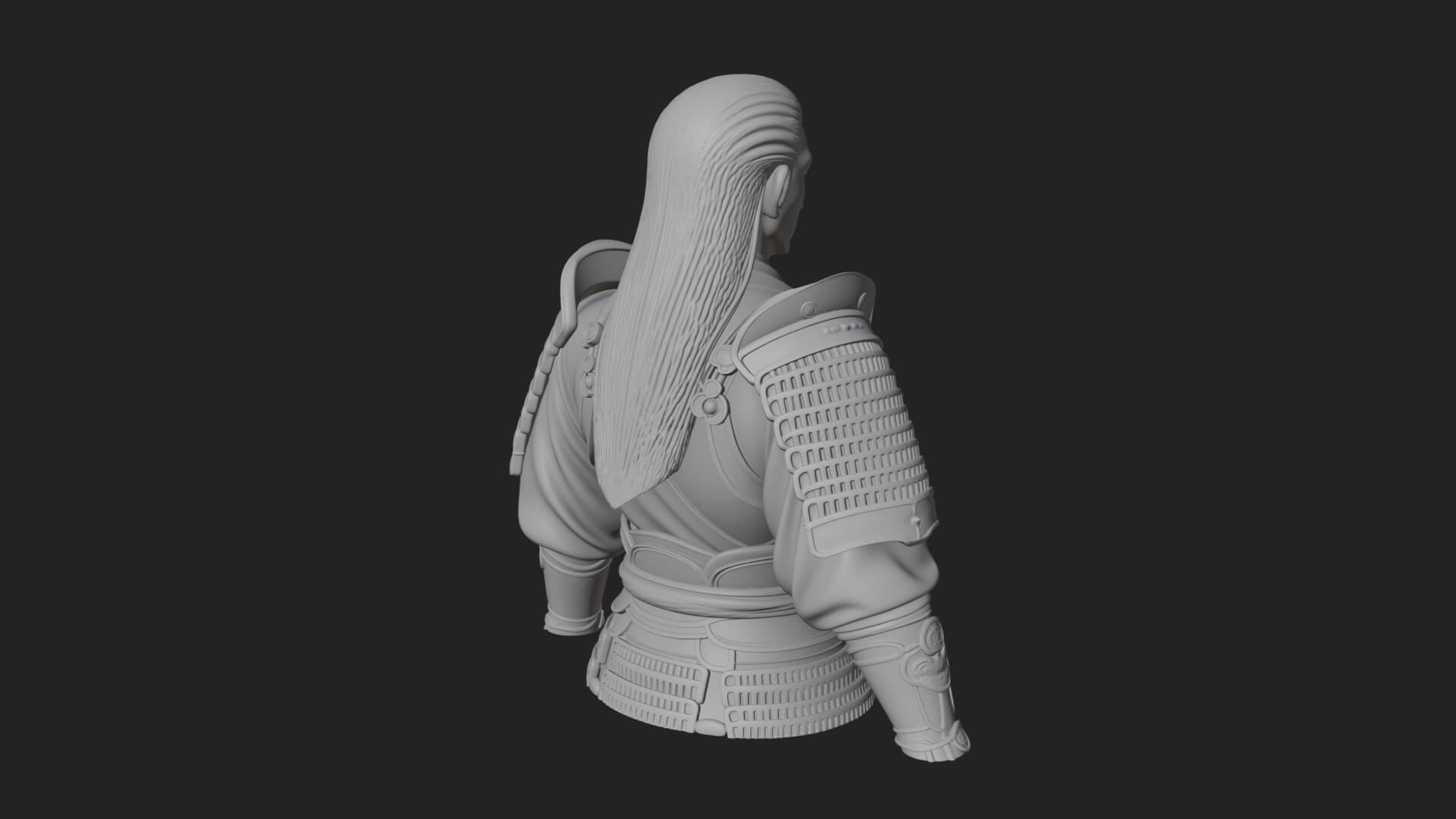 Dual Blade Samurai Statue Design 2 3D Print Model 3D Model