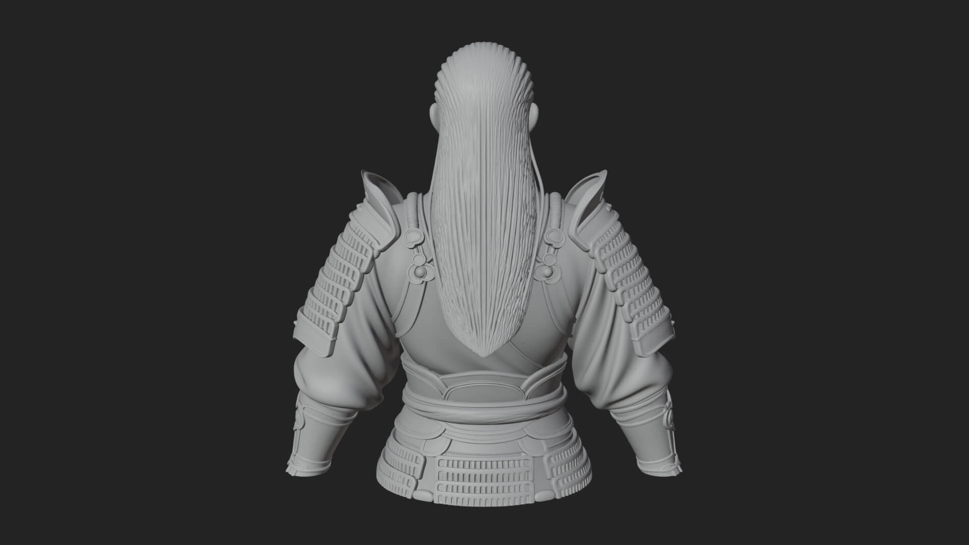 Dual Blade Samurai Statue Design 2 3D Print Model 3D Model