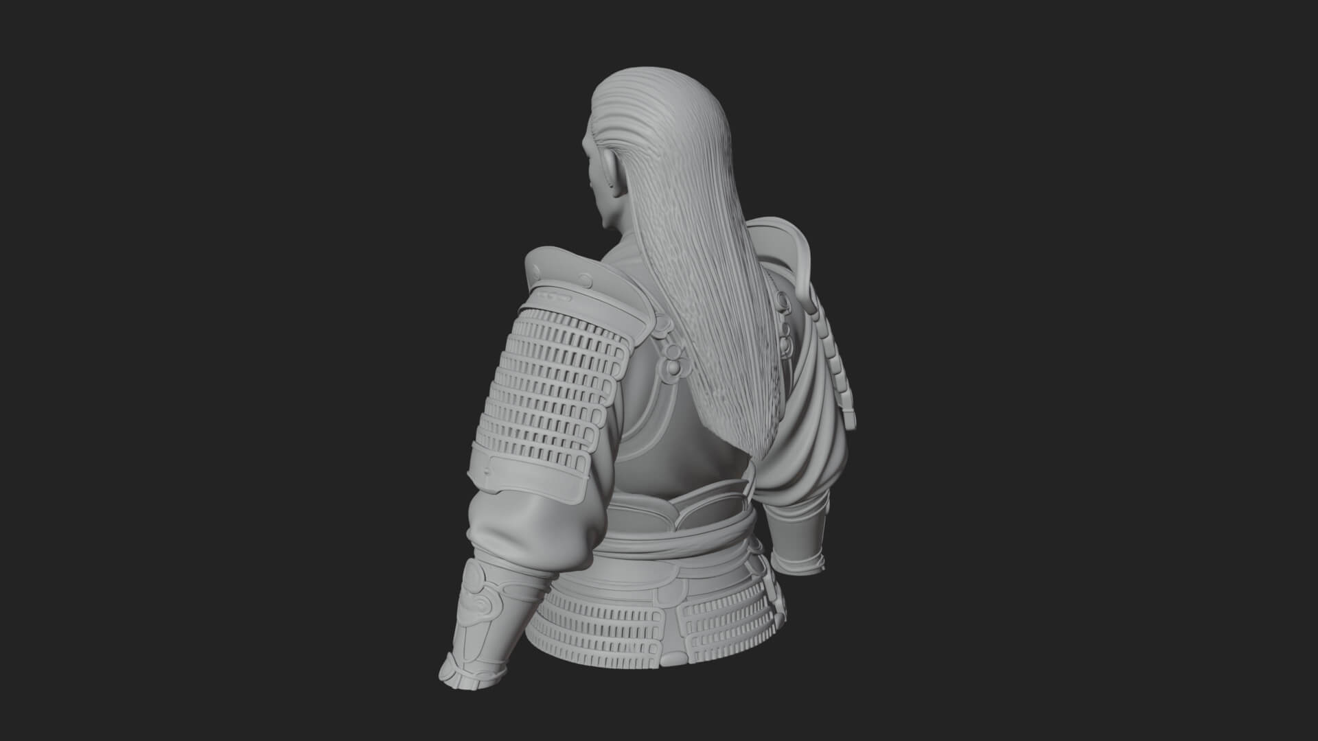 Dual Blade Samurai Statue Design 2 3D Print Model 3D Model