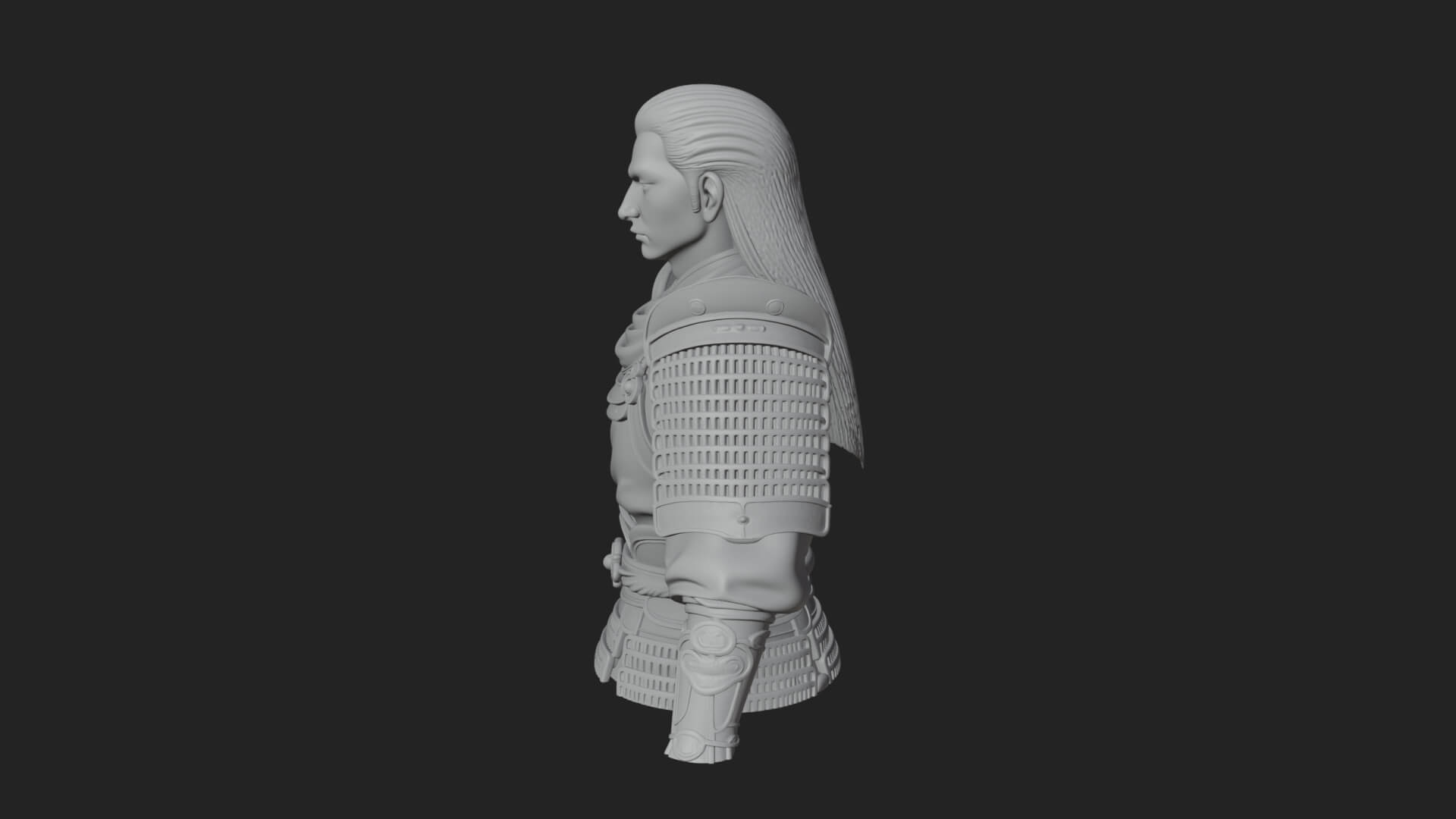 Dual Blade Samurai Statue Design 2 3D Print Model 3D Model
