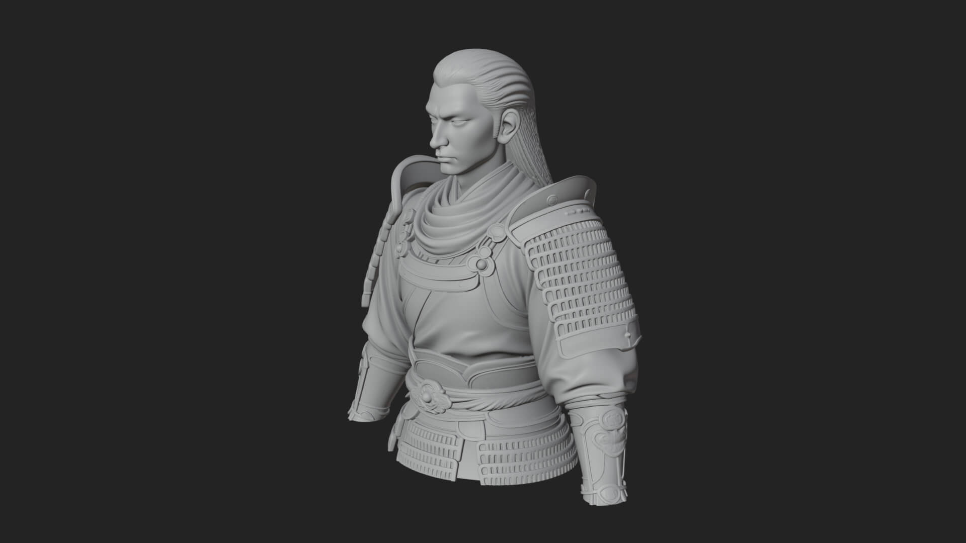 Dual Blade Samurai Statue Design 2 3D Print Model 3D Model