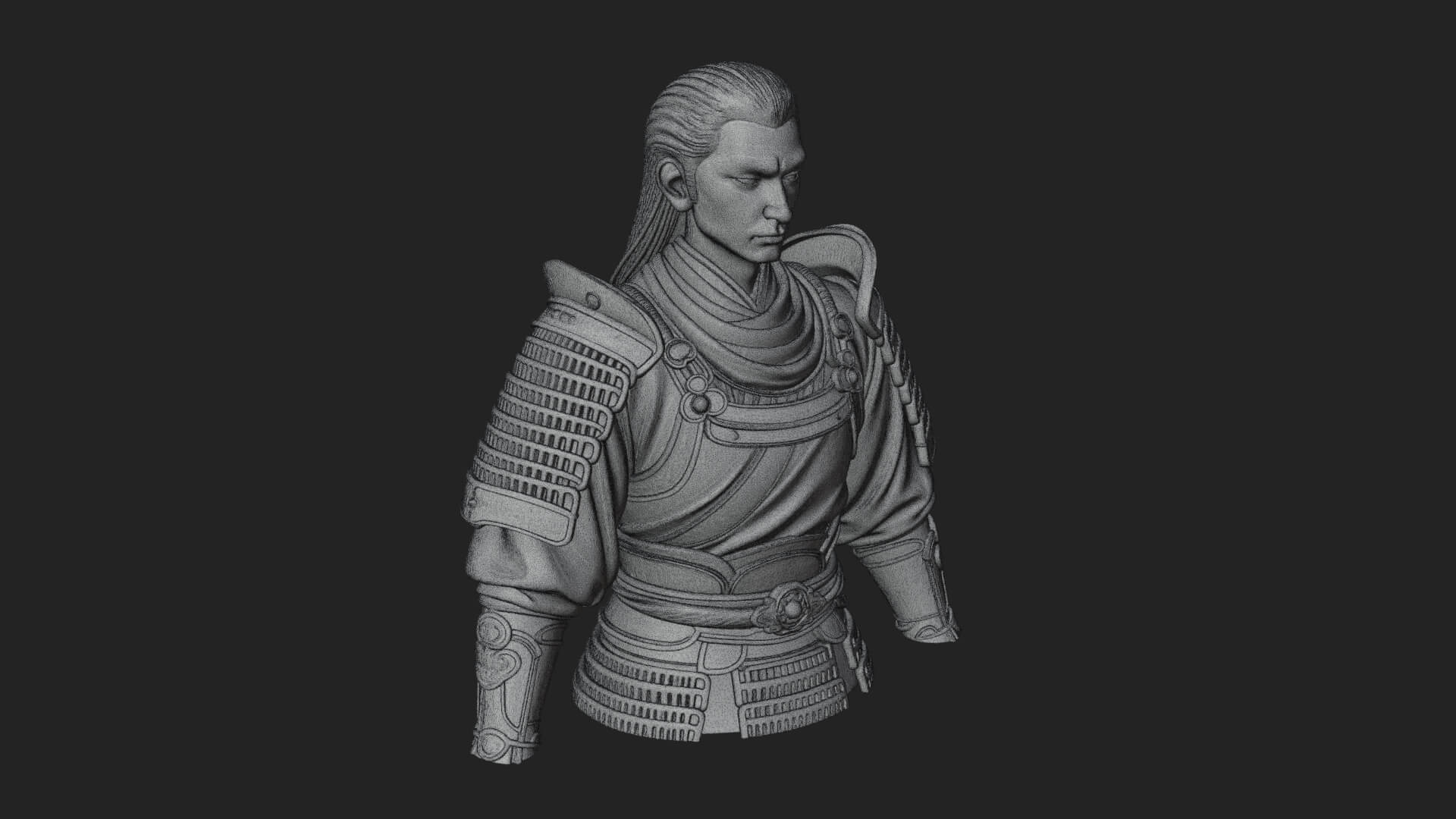 Dual Blade Samurai Statue Design 2 3D Print Model 3D Model
