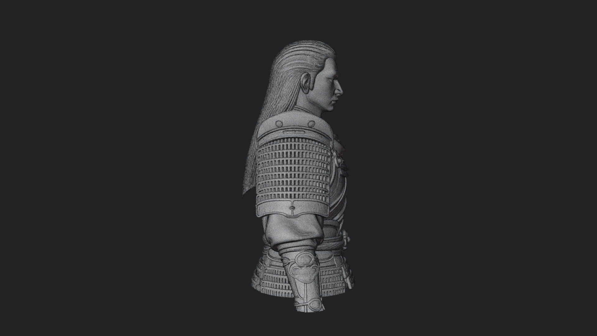 Dual Blade Samurai Statue Design 2 3D Print Model 3D Model