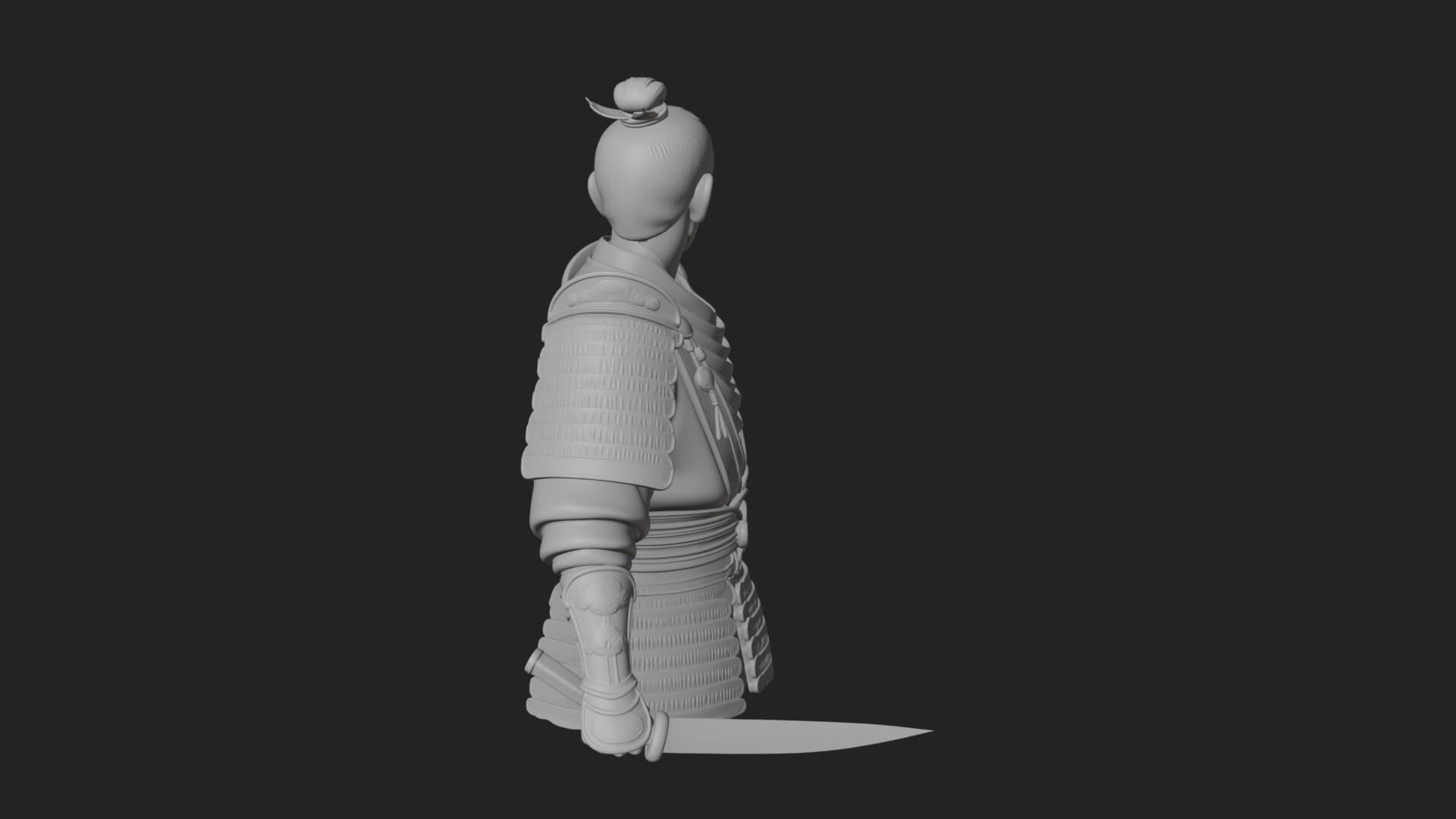 Dual Blade Samurai Statue Design 3 3D Print Model 3D Model