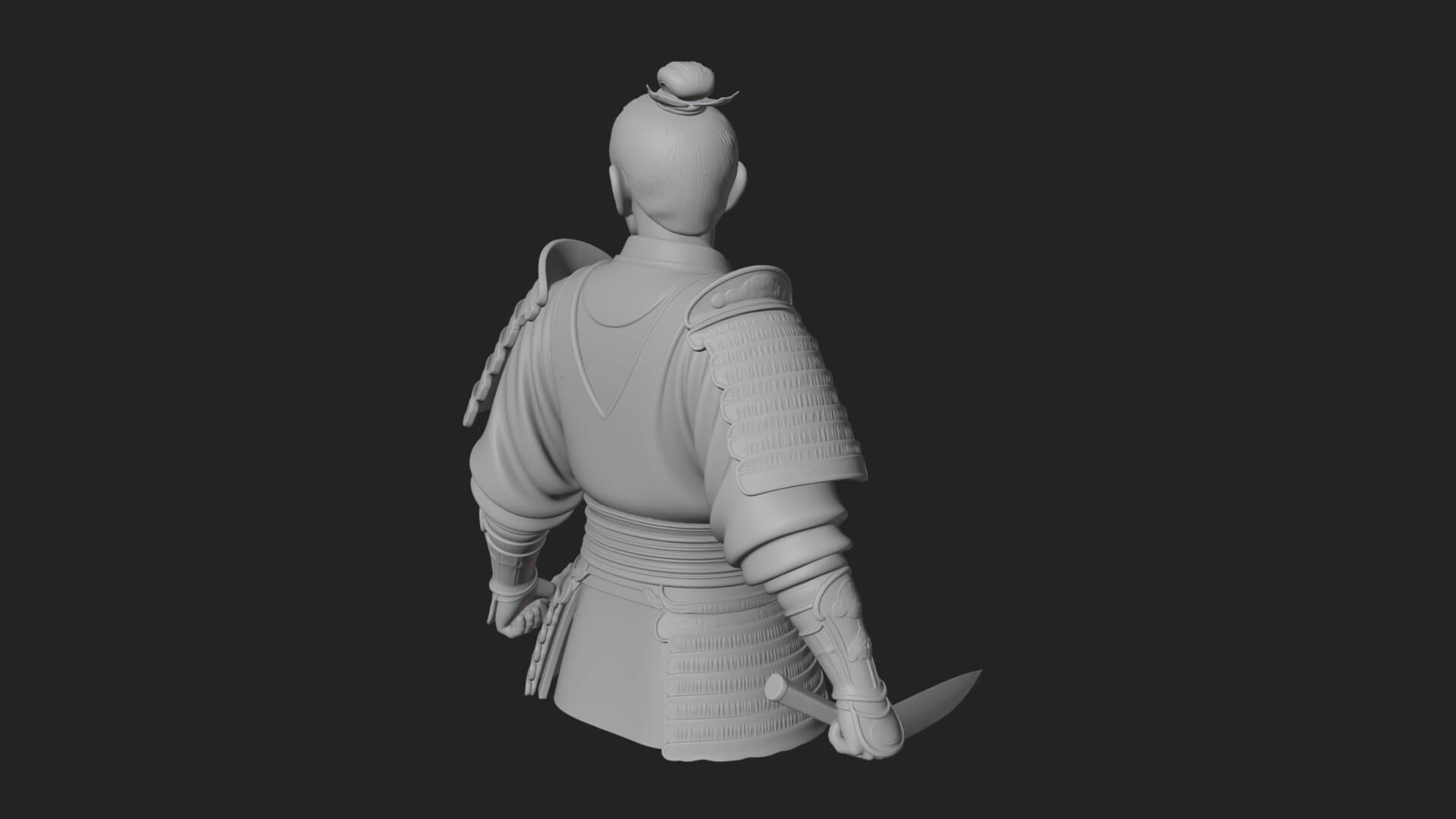 Dual Blade Samurai Statue Design 3 3D Print Model 3D Model