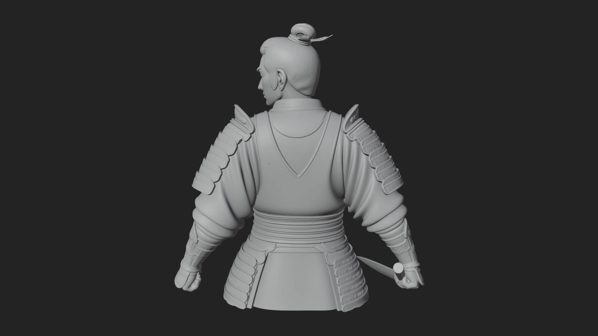 Dual Blade Samurai Statue Design 3 3D Print Model 3D Model