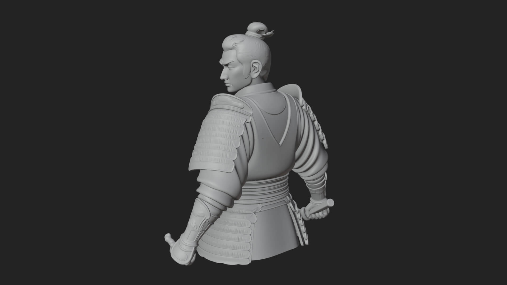 Dual Blade Samurai Statue Design 3 3D Print Model 3D Model