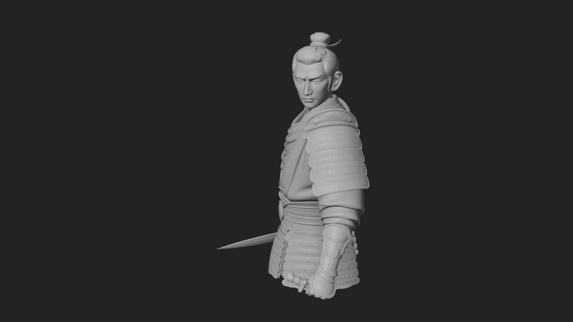 Dual Blade Samurai Statue Design 3 3D Print Model 3D Model