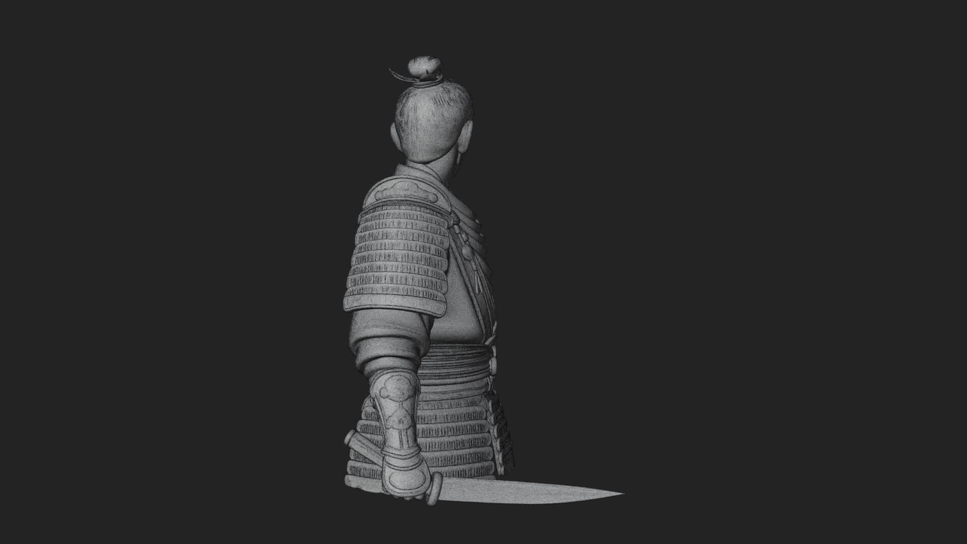 Dual Blade Samurai Statue Design 3 3D Print Model 3D Model