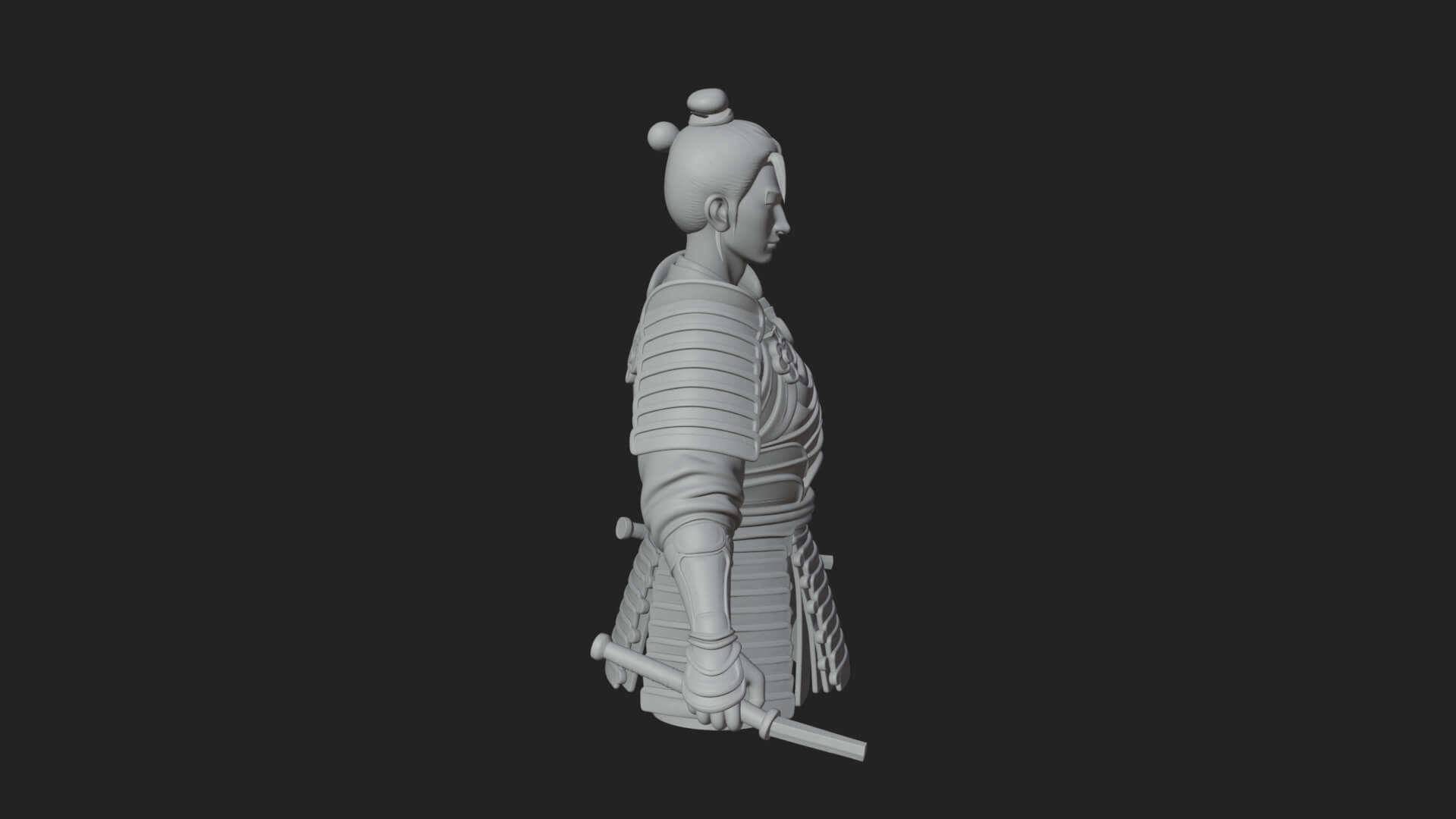 Dual Blade Samurai Statue Design 4 3D Print Model 3D Model