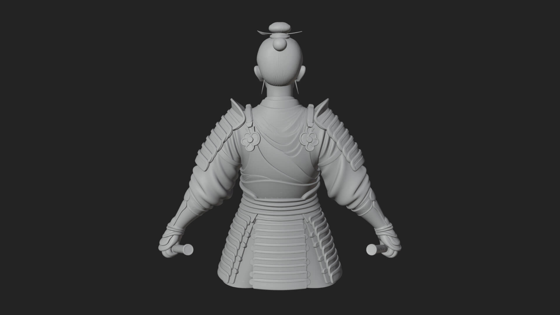 Dual Blade Samurai Statue Design 4 3D Print Model 3D Model