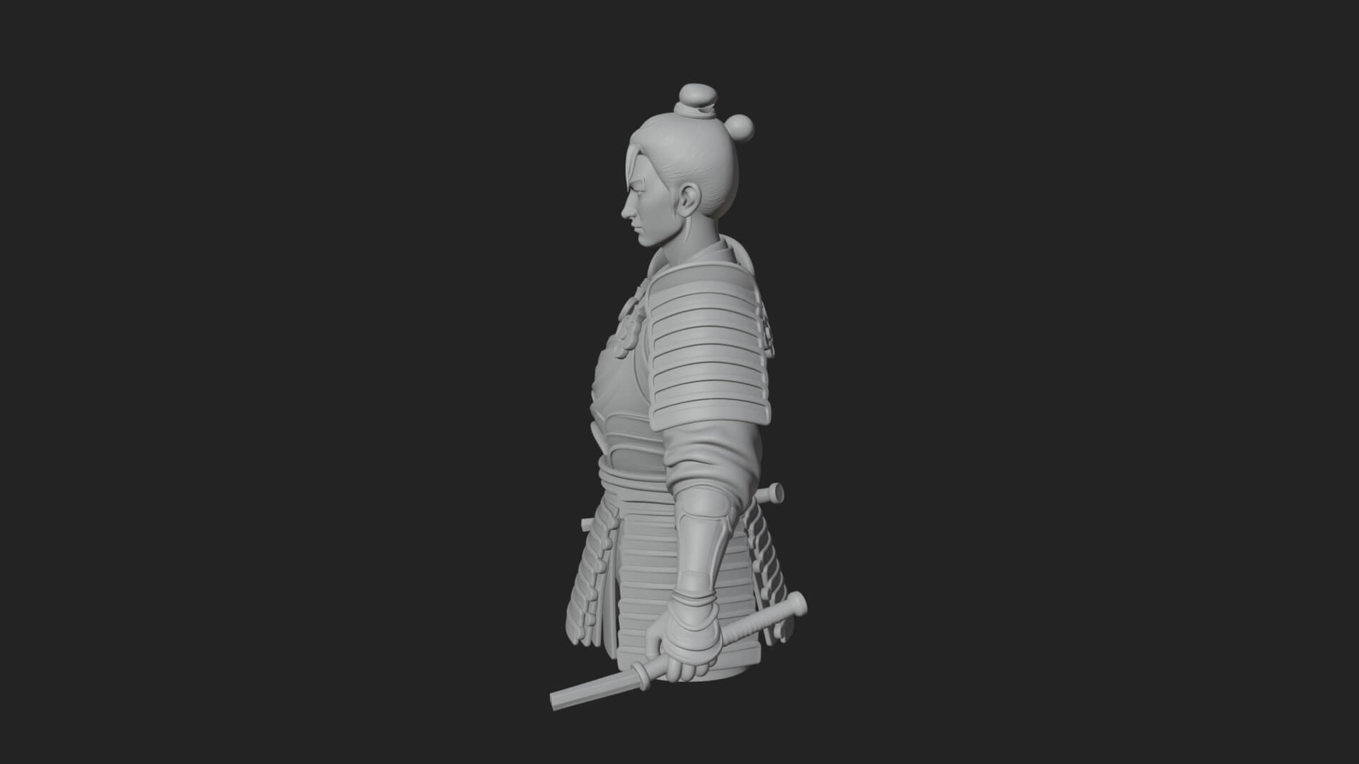 Dual Blade Samurai Statue Design 4 3D Print Model 3D Model
