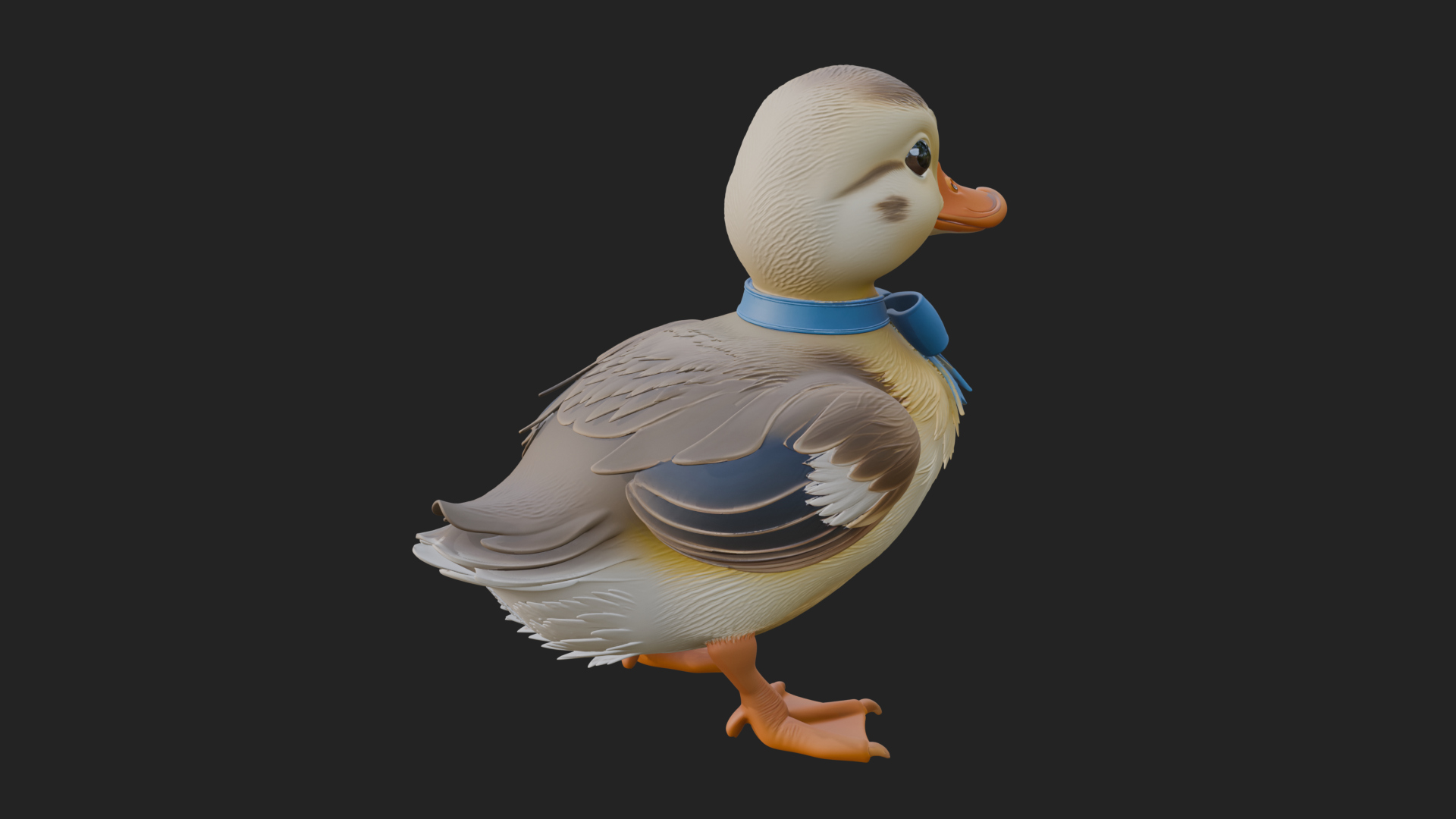 Duckling with Ribbon Statue Design 1 3D Print Model 3D Model
