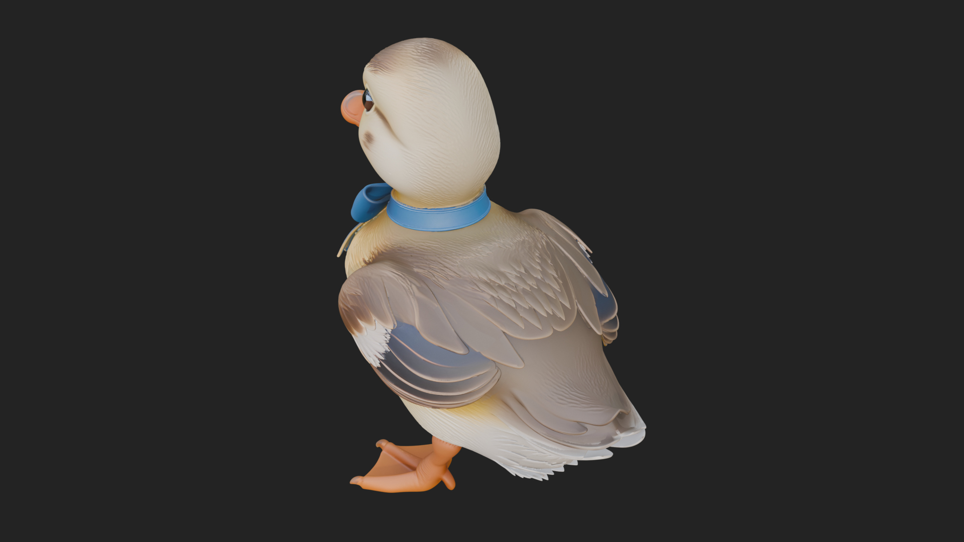 Duckling with Ribbon Statue Design 1 3D Print Model 3D Model
