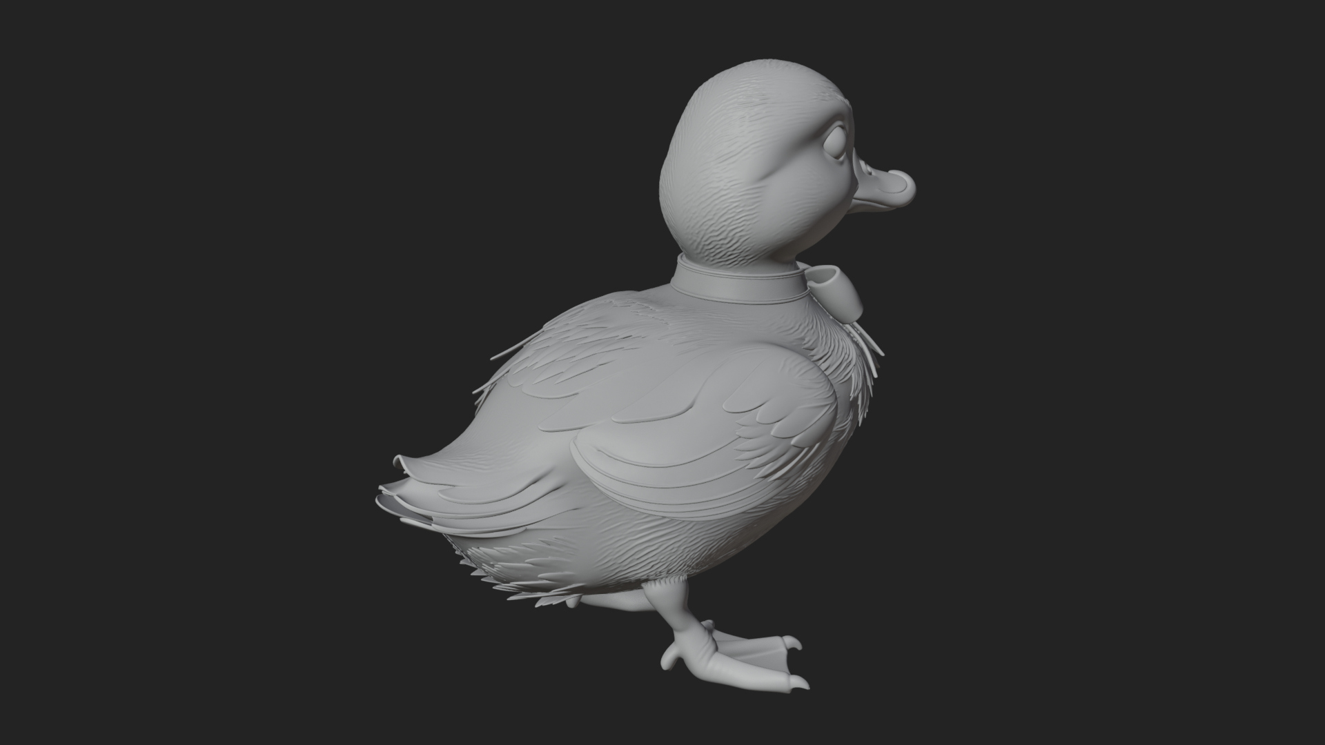 Duckling with Ribbon Statue Design 1 3D Print Model 3D Model