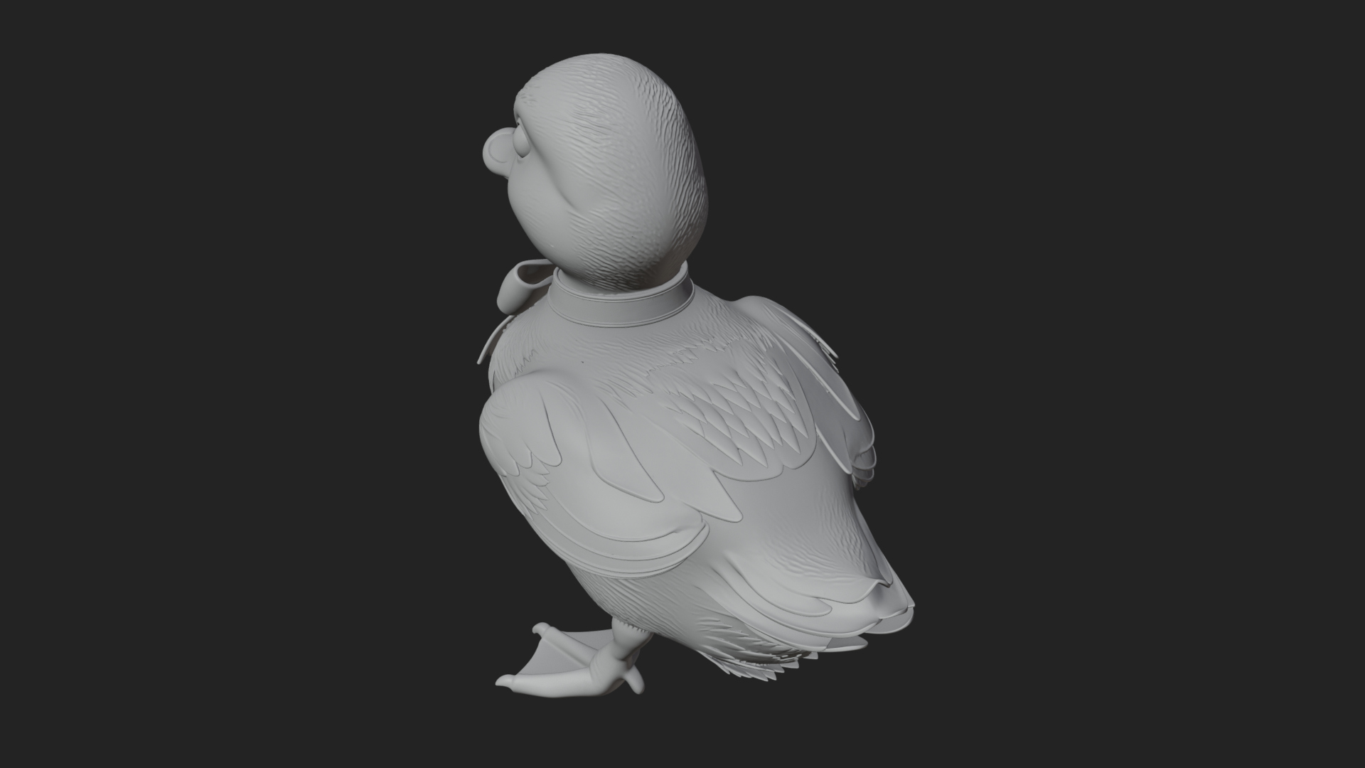 Duckling with Ribbon Statue Design 1 3D Print Model 3D Model