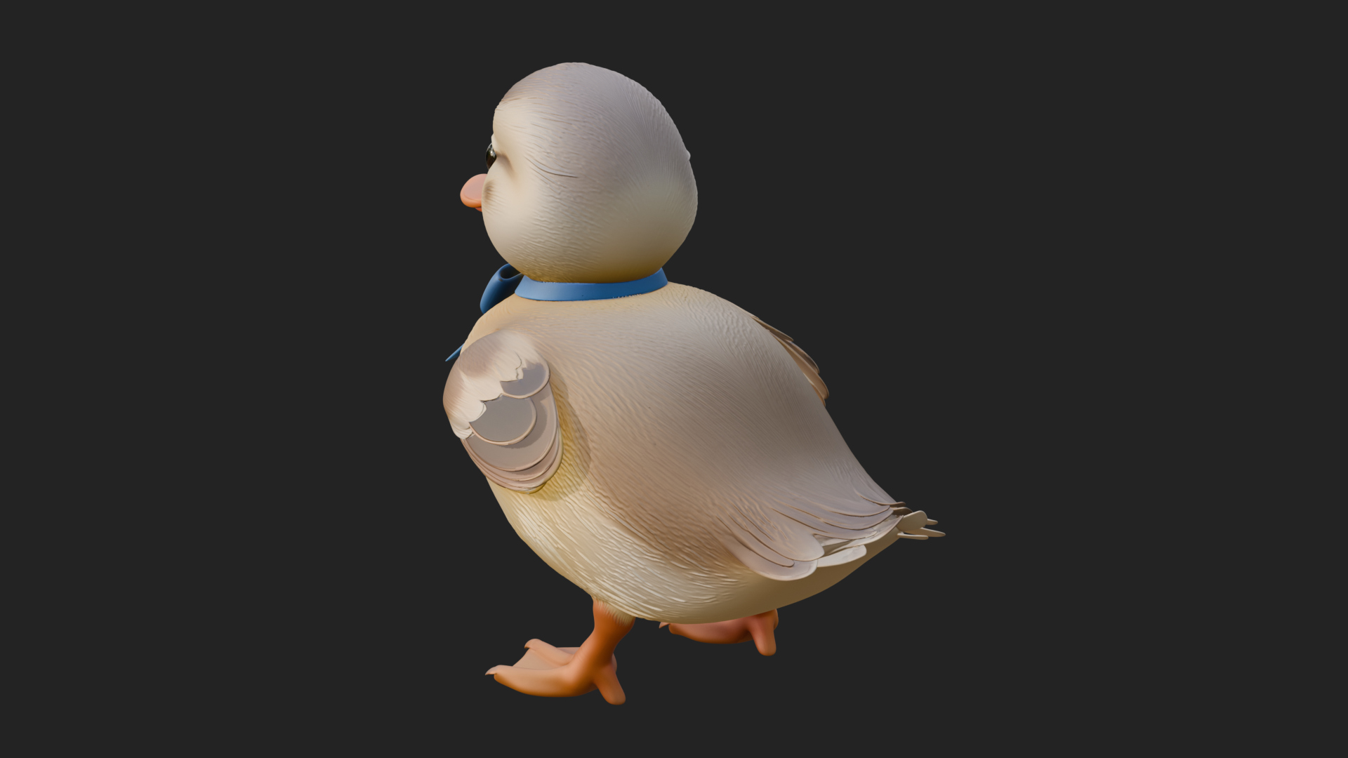Duckling with Ribbon Statue Design 2 3D Print Model 3D Model