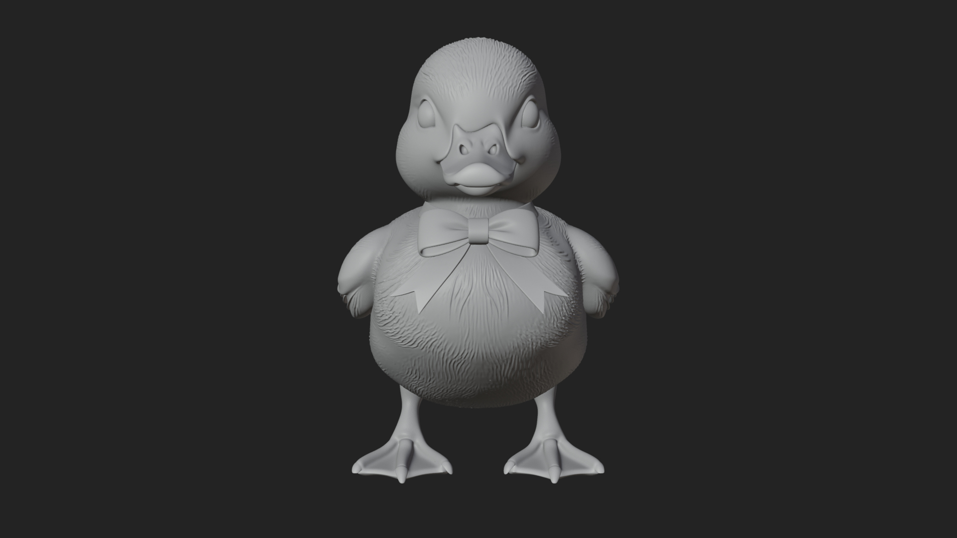 Duckling with Ribbon Statue Design 2 3D Print Model 3D Model