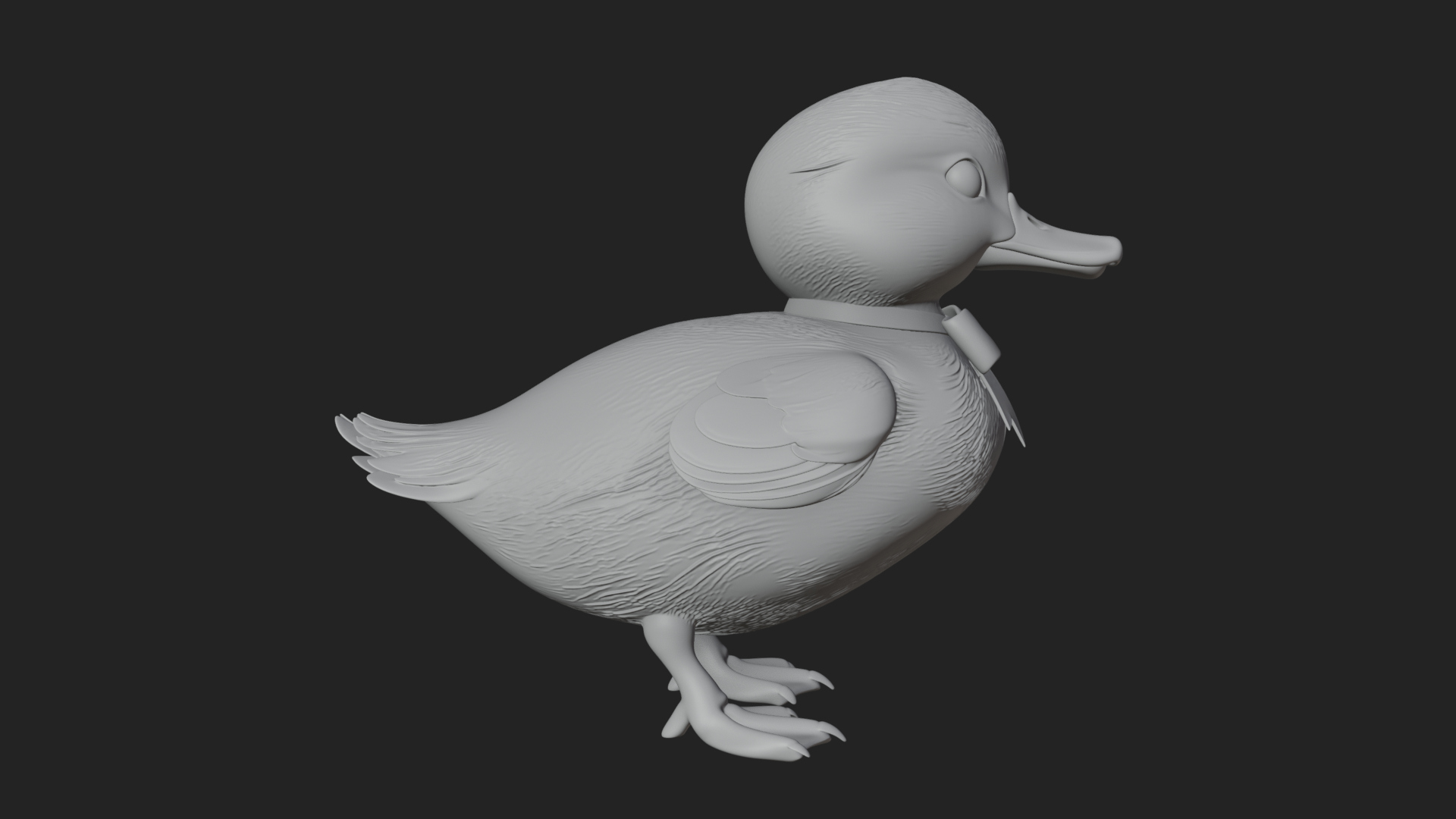 Duckling with Ribbon Statue Design 2 3D Print Model 3D Model