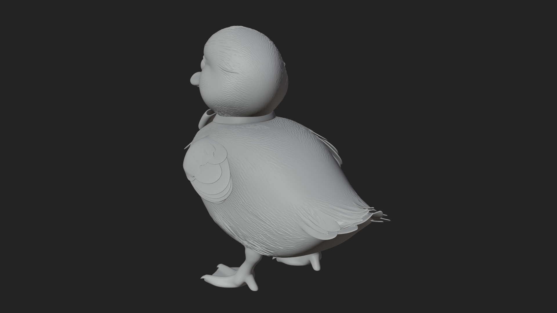 Duckling with Ribbon Statue Design 2 3D Print Model 3D Model