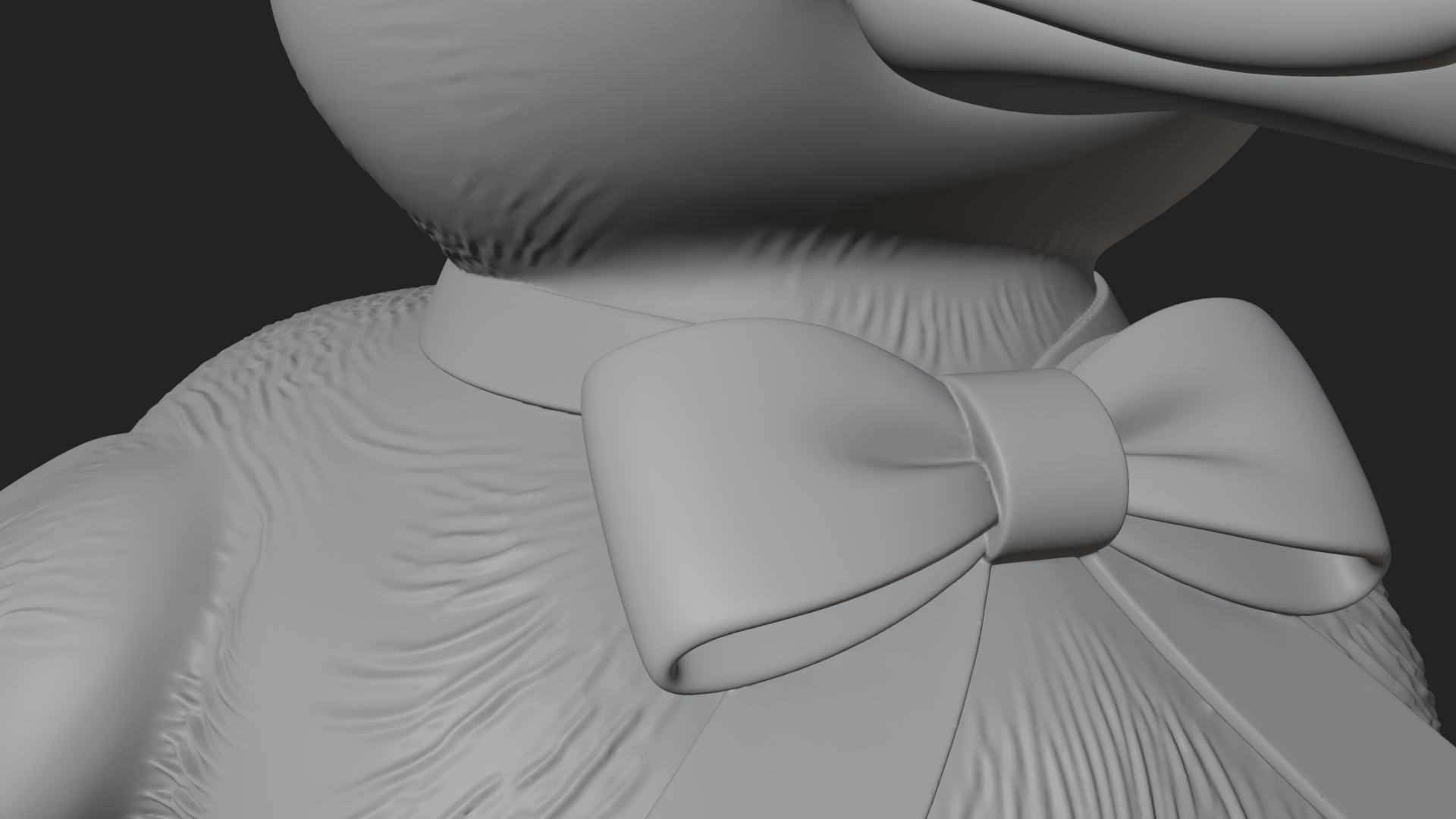 Duckling with Ribbon Statue Design 2 3D Print Model 3D Model