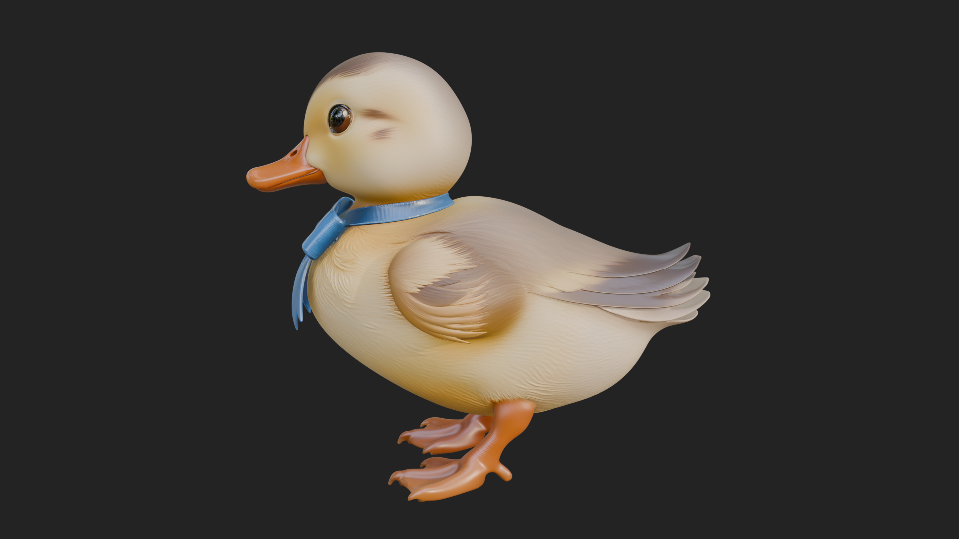 Duckling with Ribbon Statue Design 3 3D Print Model 3D Model