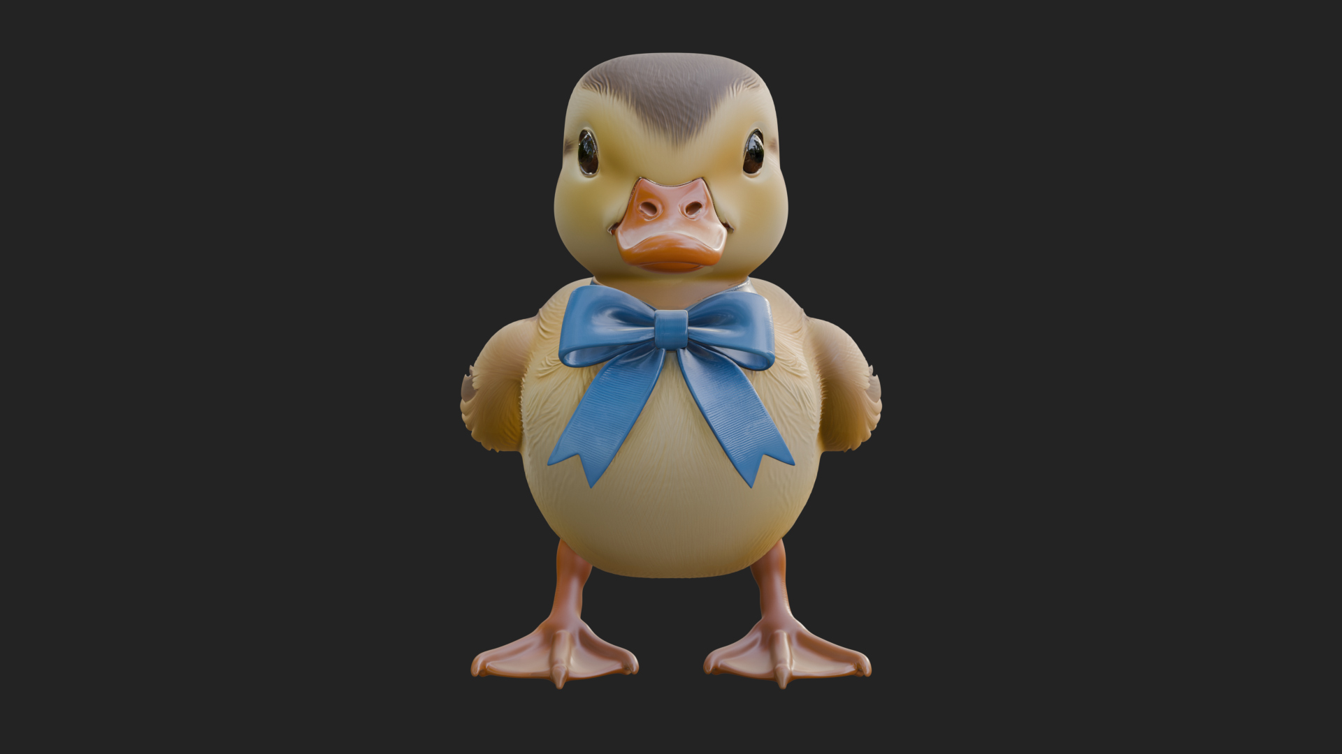 Duckling with Ribbon Statue Design 3 3D Print Model 3D Model