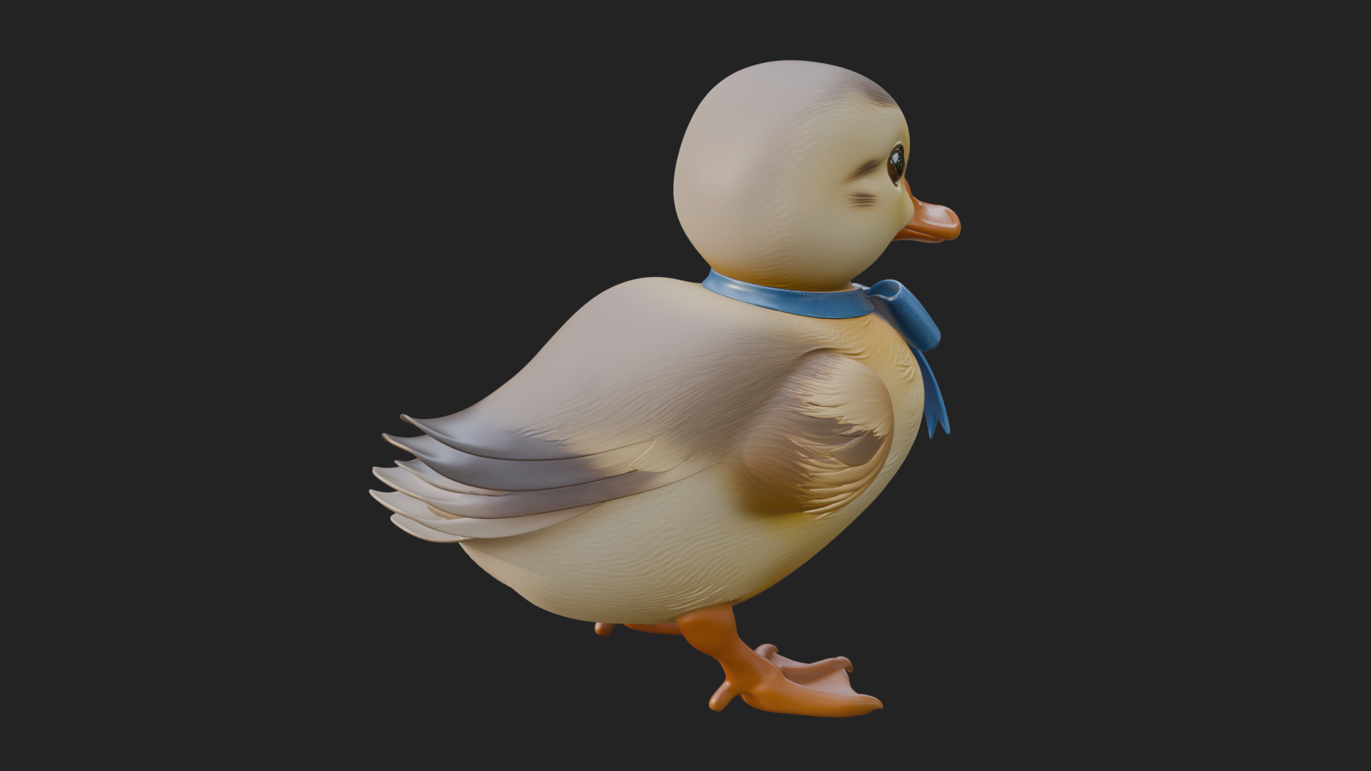 Duckling with Ribbon Statue Design 3 3D Print Model 3D Model