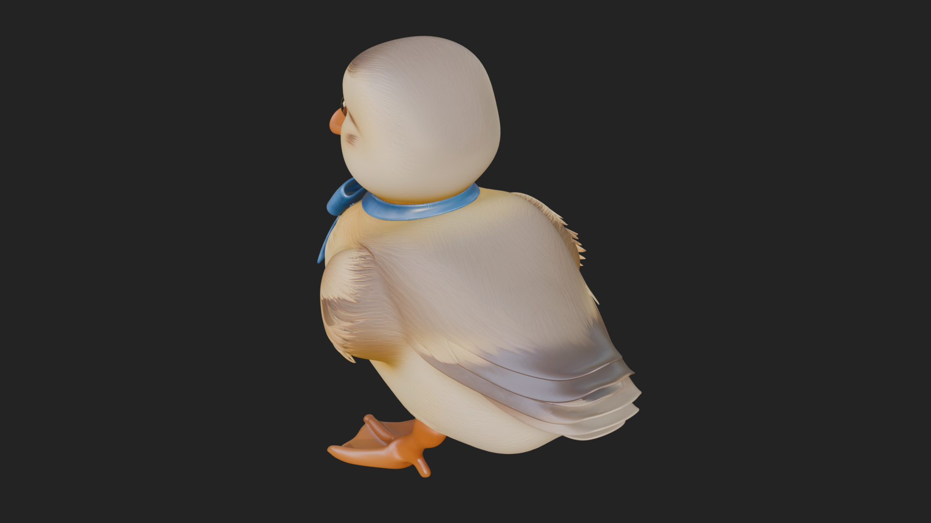 Duckling with Ribbon Statue Design 3 3D Print Model 3D Model